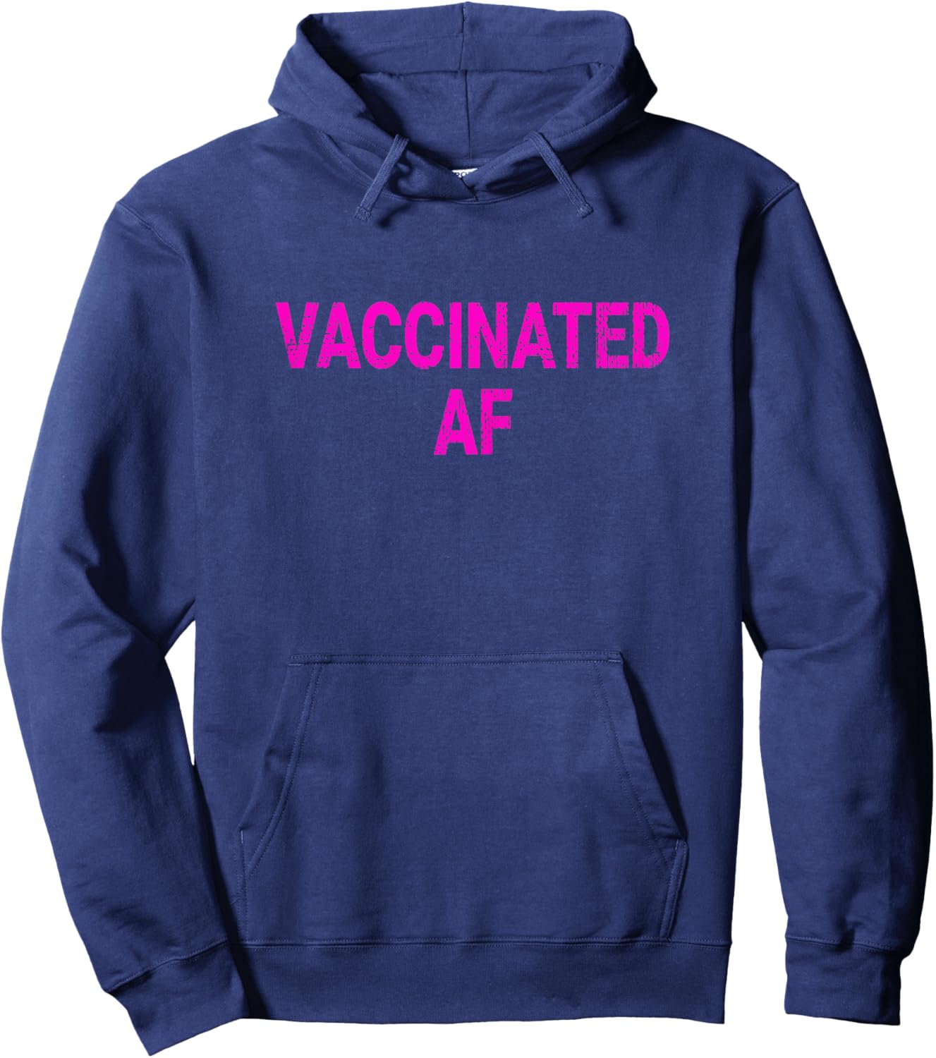 Vaccinated AF Pro Vaccine Funny Vaccination Vintage Hoodie - Hoodie | Navy