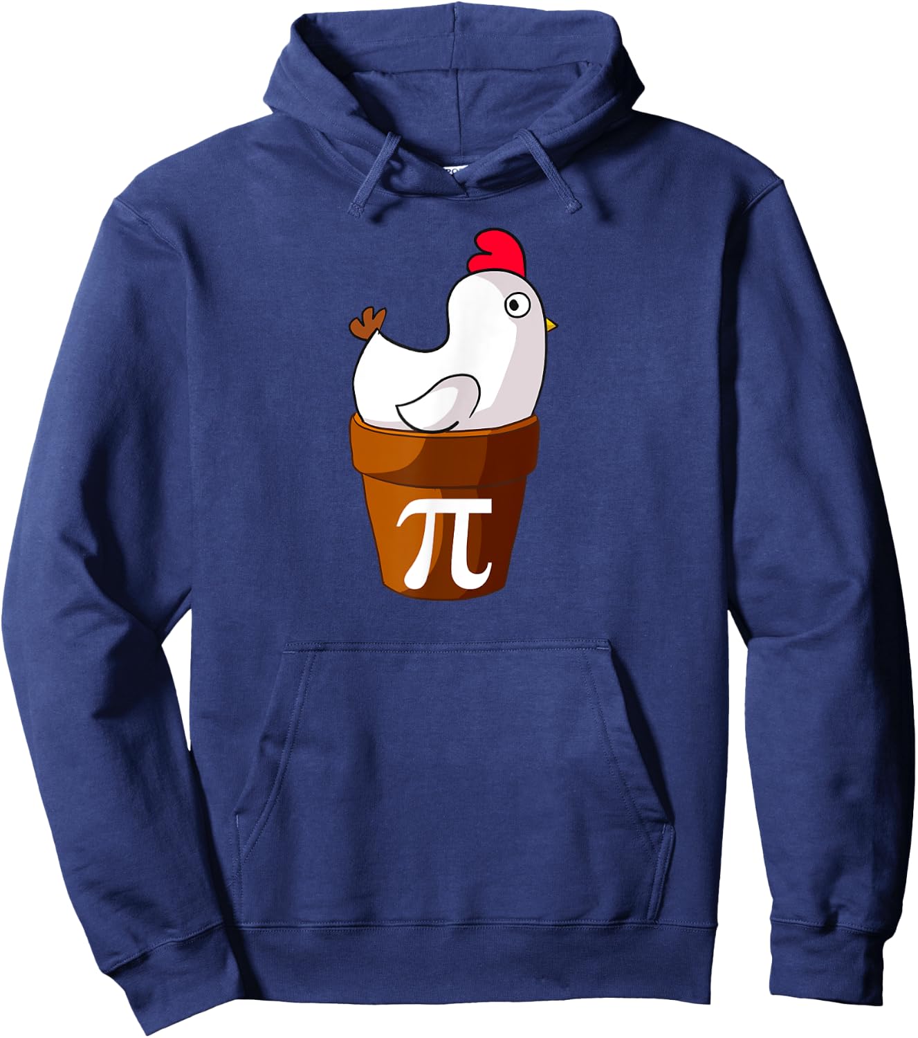 Miftees Pi Day Chicken Pot Pi Funny Cartoon Chicken Pot Pi Hoodie - Hoodie | Navy