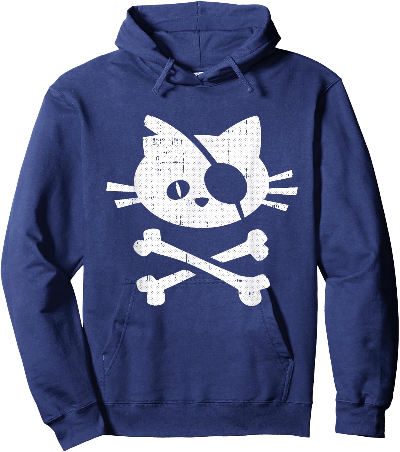 Cat Pirate Lazy Halloween Costume Kitten Skull Cross-bones Hoodie - Hoodie | Navy