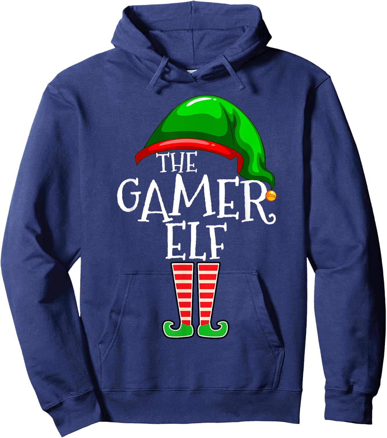 Gamer Elf Family Matching Group Christmas Video Game Hoodie - Hoodie | Navy