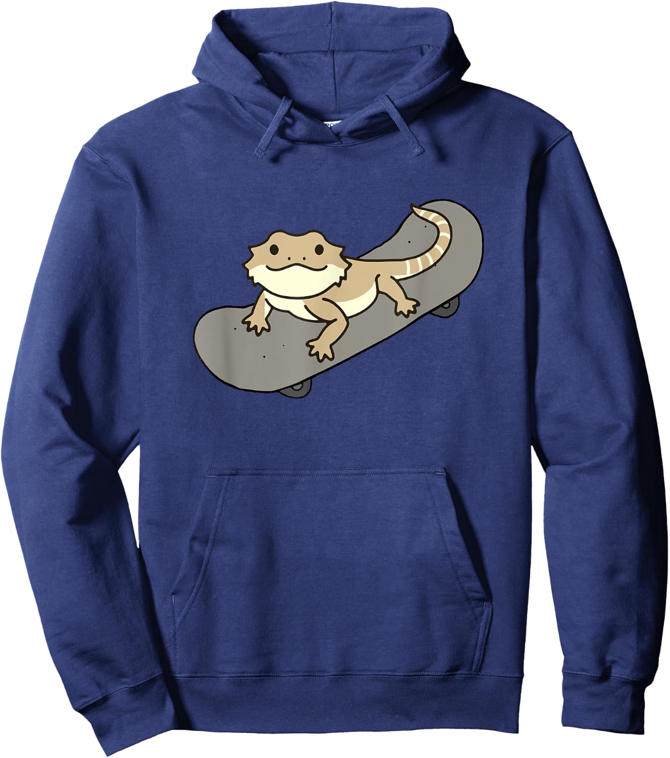Funny Bearded Dragon On Skateboard Cute Pet Lizard Lover Hoodie - Hoodie | Navy