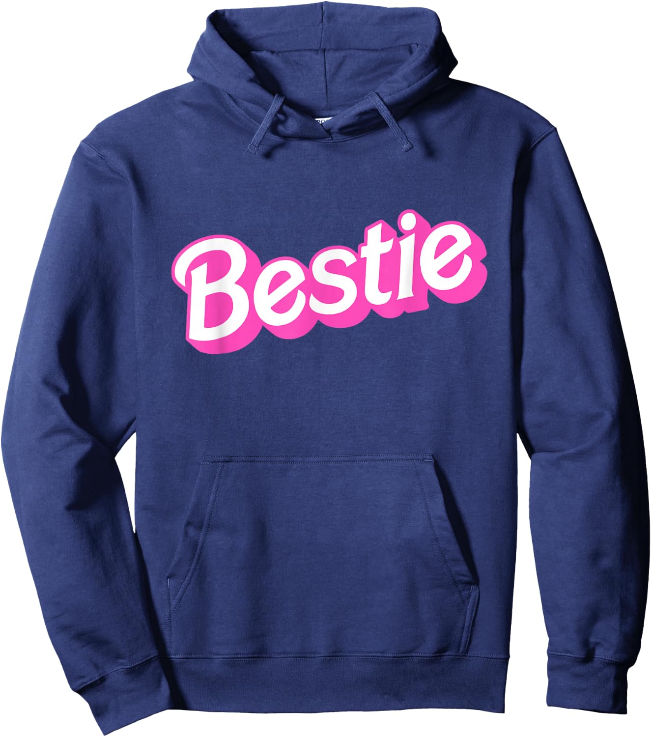 Bestie Pink & White Overlapping Font Halloween Costume Hoodie - Hoodie | Navy