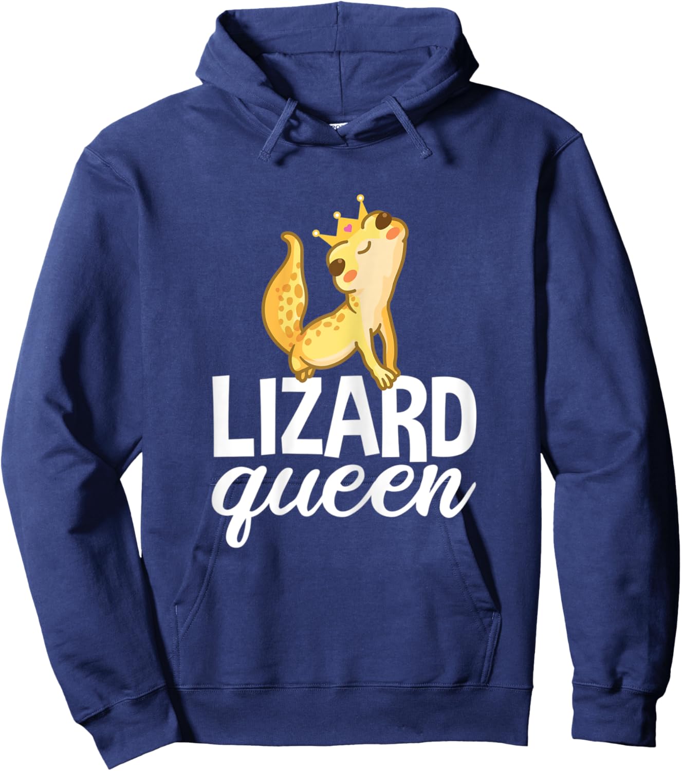 Lizard Queen Funny Cute Gecko Reptile Lover Hoodie - Hoodie | Navy