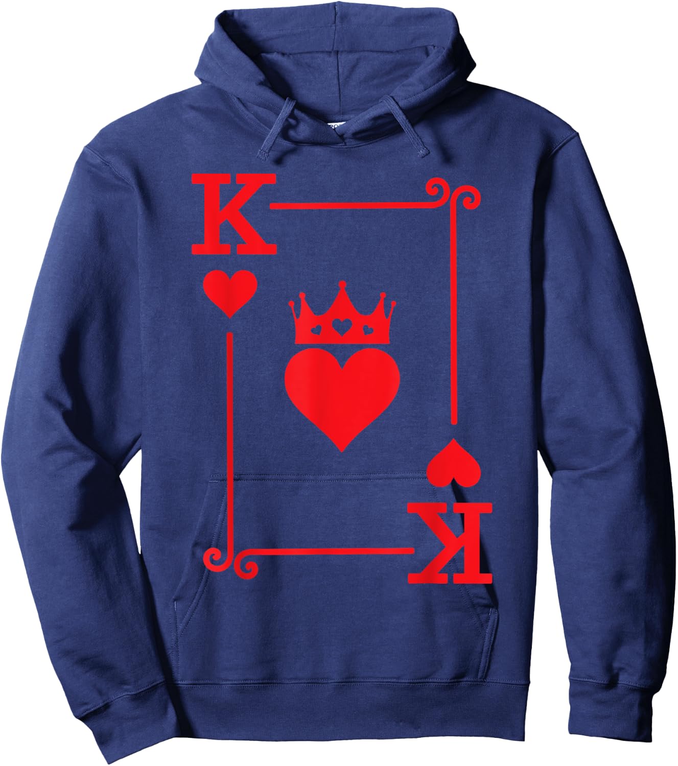 King Hearts Card Costume - Playing Cards - King of Hearts Hoodie - Hoodie | Navy