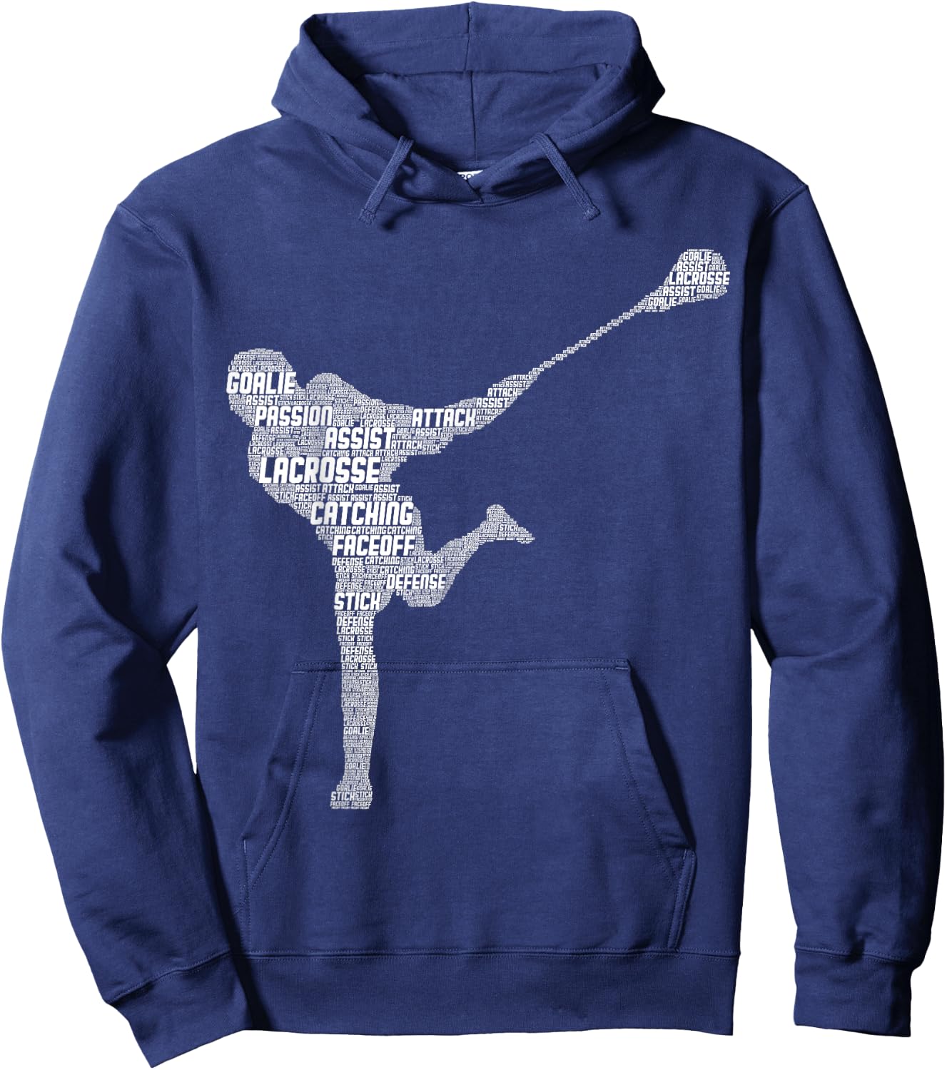 Lacrosse Player Youth Kids Boys Men Hoodie - Hoodie | Navy