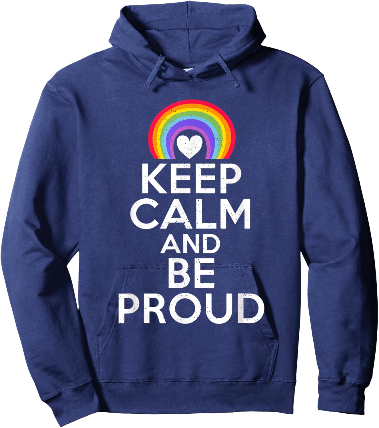 Keep Calm and be Proud Bisexual Lesbian Gay Pride Hoodie - Hoodie | Navy
