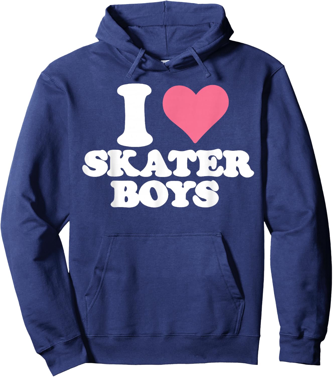 I Love Skater Boys Heart Hoodie - Hoodie | Navy