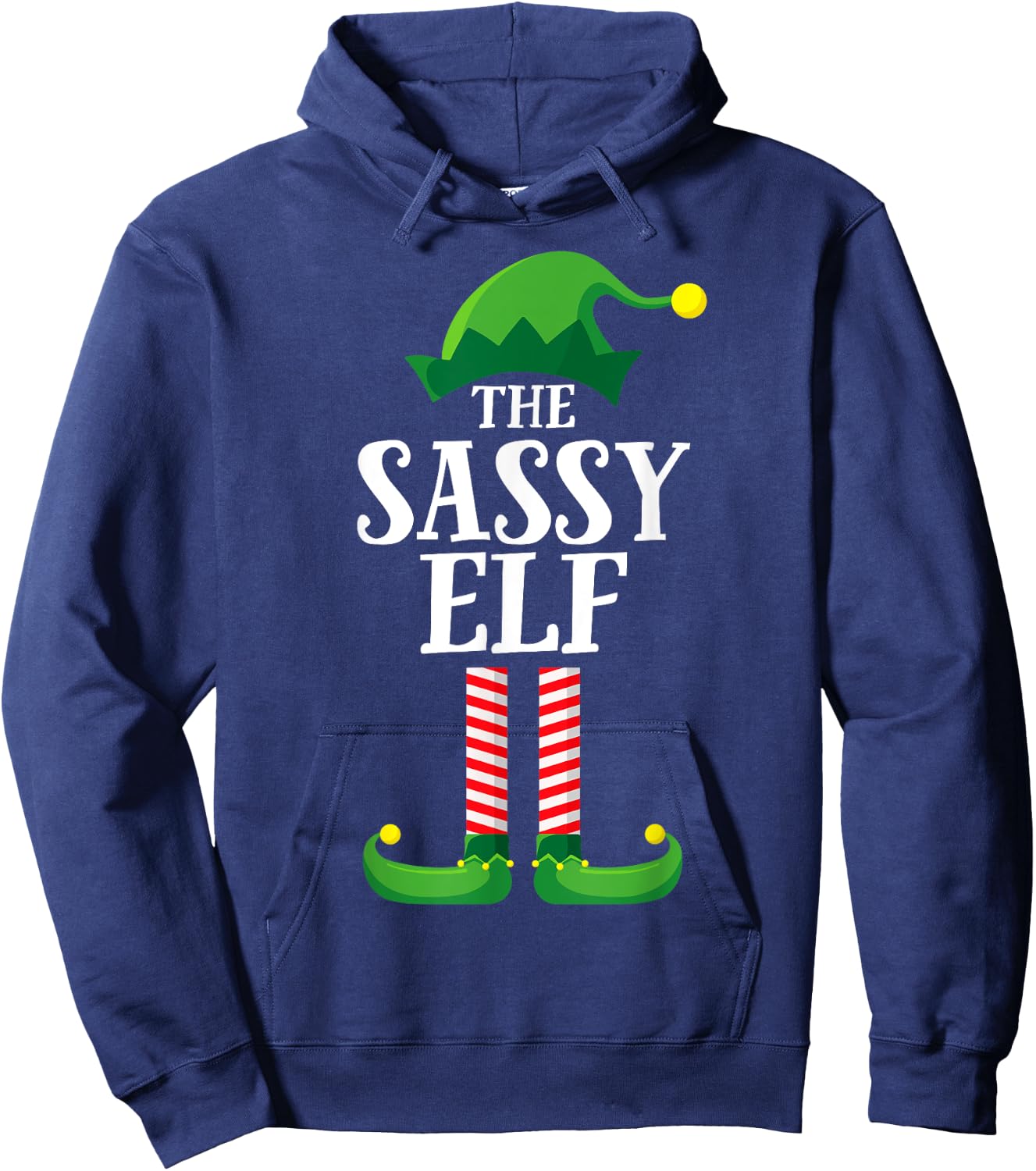 Sassy Elf Matching Family Group Christmas Party Pyjamas Hoodie - Hoodie | Navy