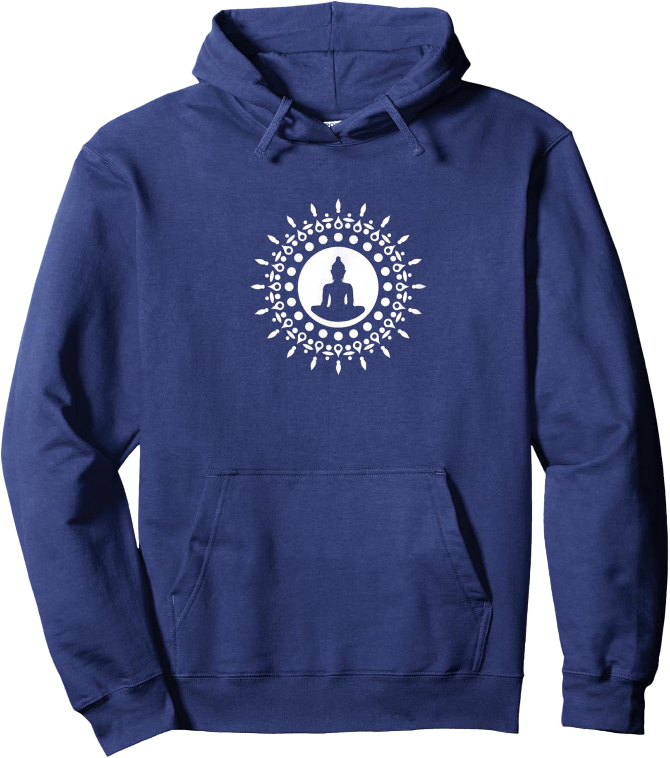 Buddha Meditation Sunflower Mandala Buddhism Yoga Symbol Hoodie - Hoodie | Navy
