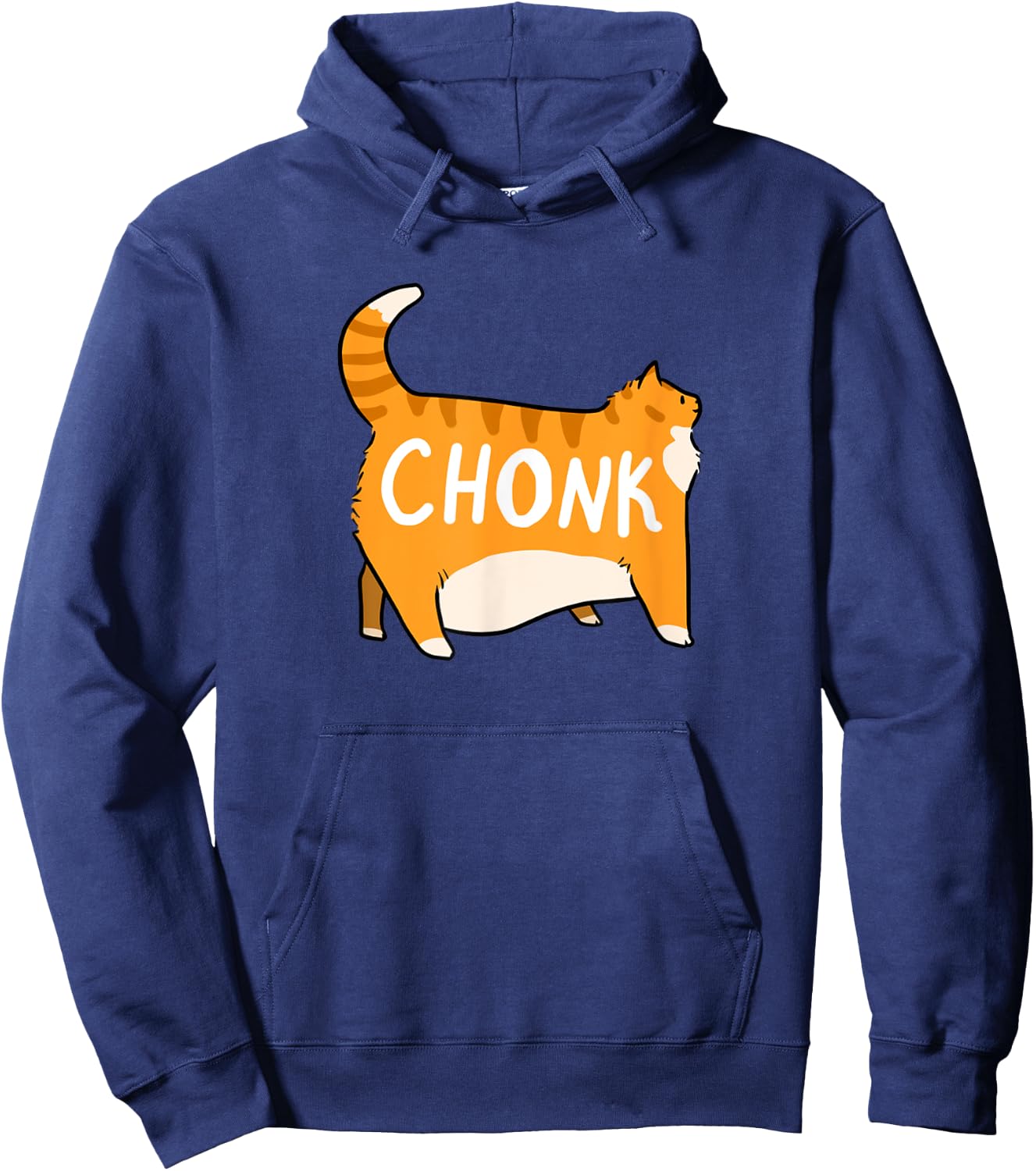 Funny Chonky Orange Tabby Cat Design Hoodie - Hoodie | Navy