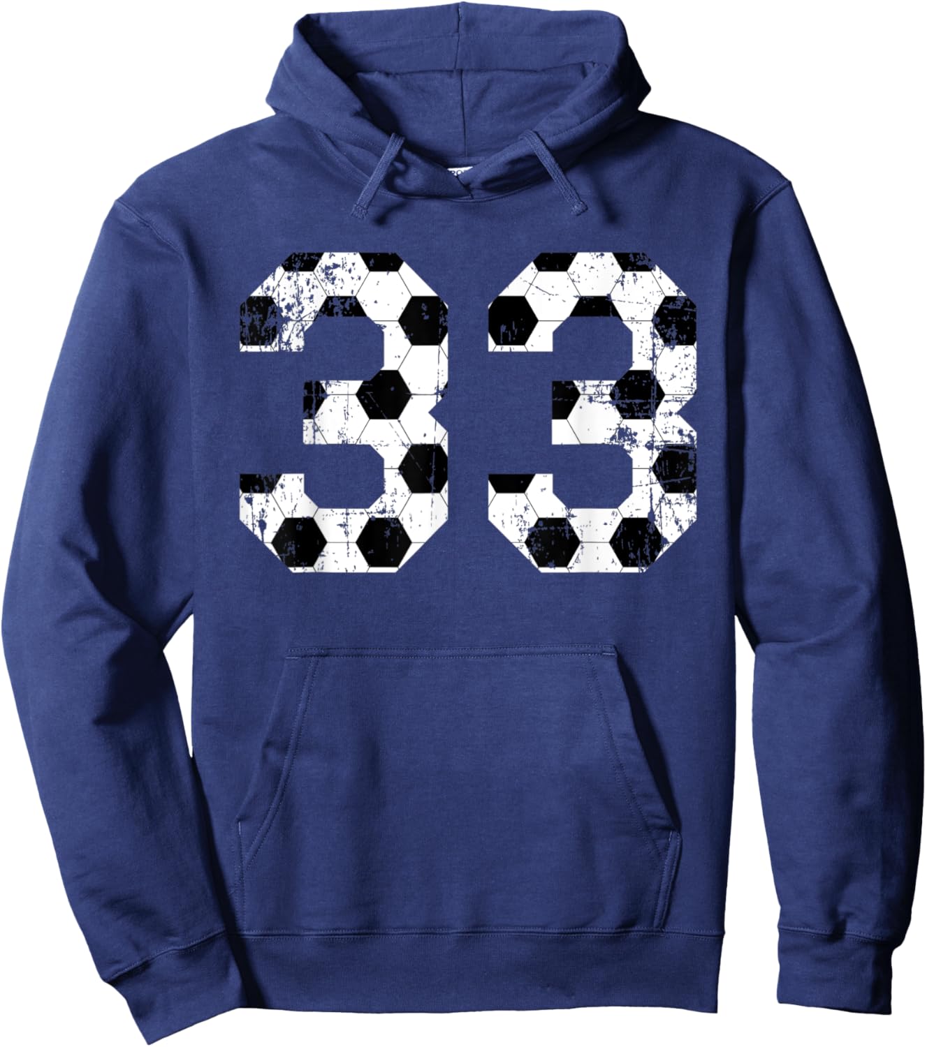 Vintage Soccer 33 Jersey Number Hoodie - Hoodie | Navy