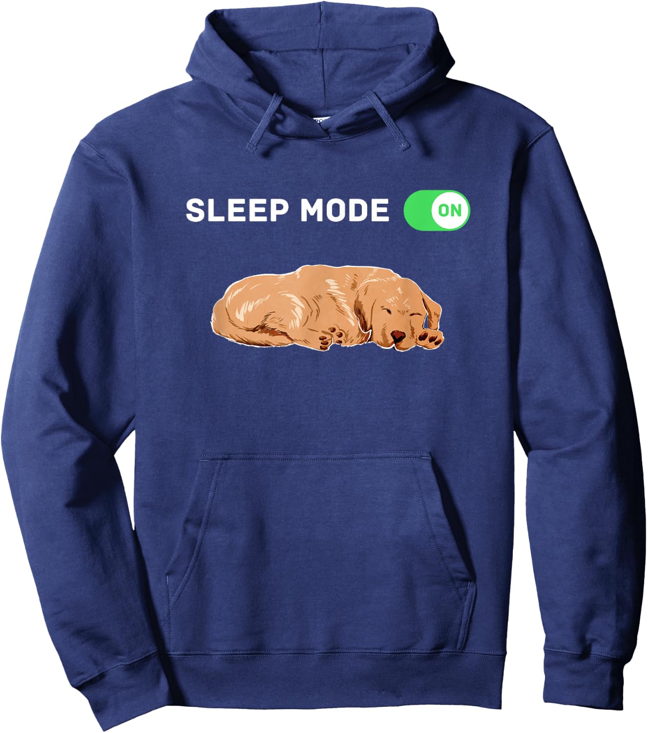 Sleep Mode On, Dog Merch, Dog Pajamas, Golden Retriever PJ's Men Women Girls Kids Hoodie - Hoodie | Navy