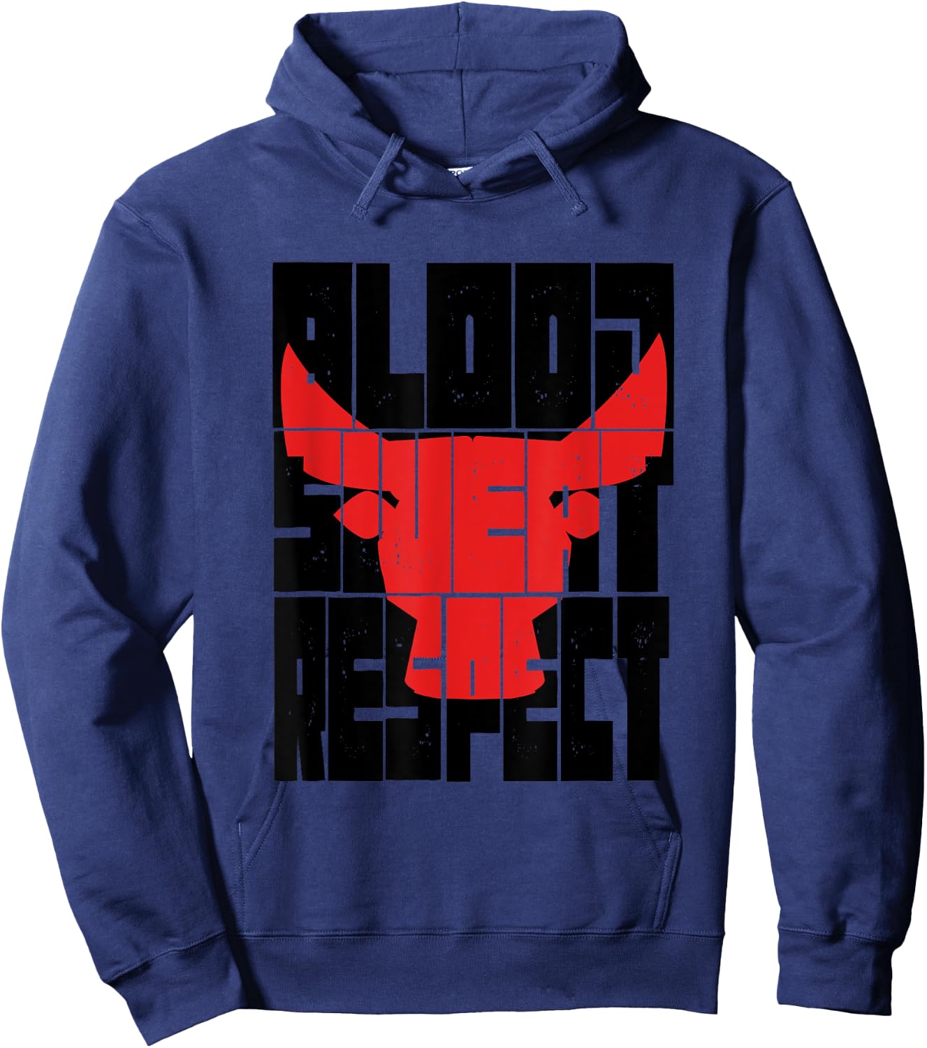 Blood Sweat Respect Motivational Gym Fitness Fighting Spirit Hoodie - Hoodie | Navy