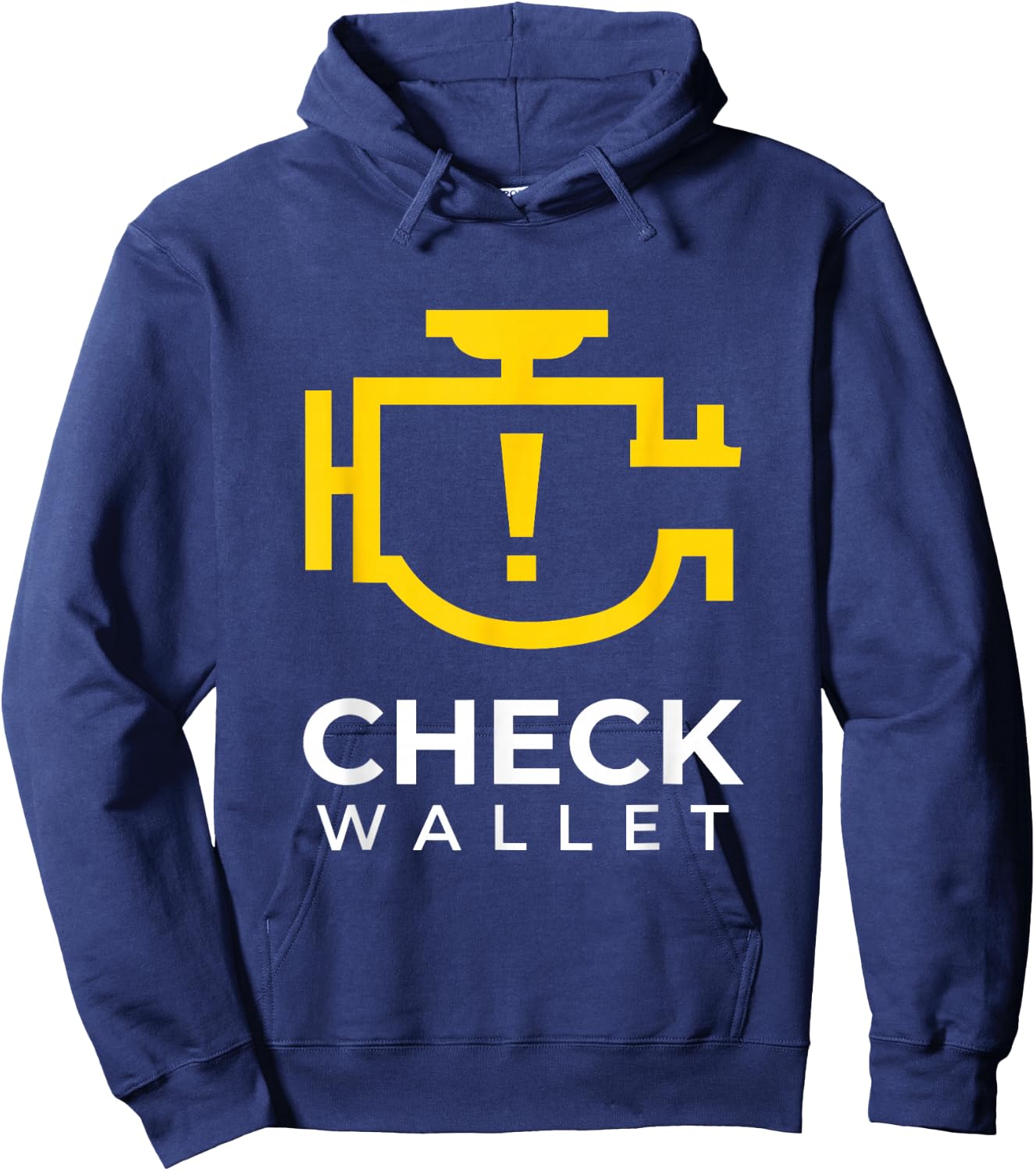 Check Wallet Dad Car Engine Light Mechanic Humor Hoodie - Hoodie | Navy