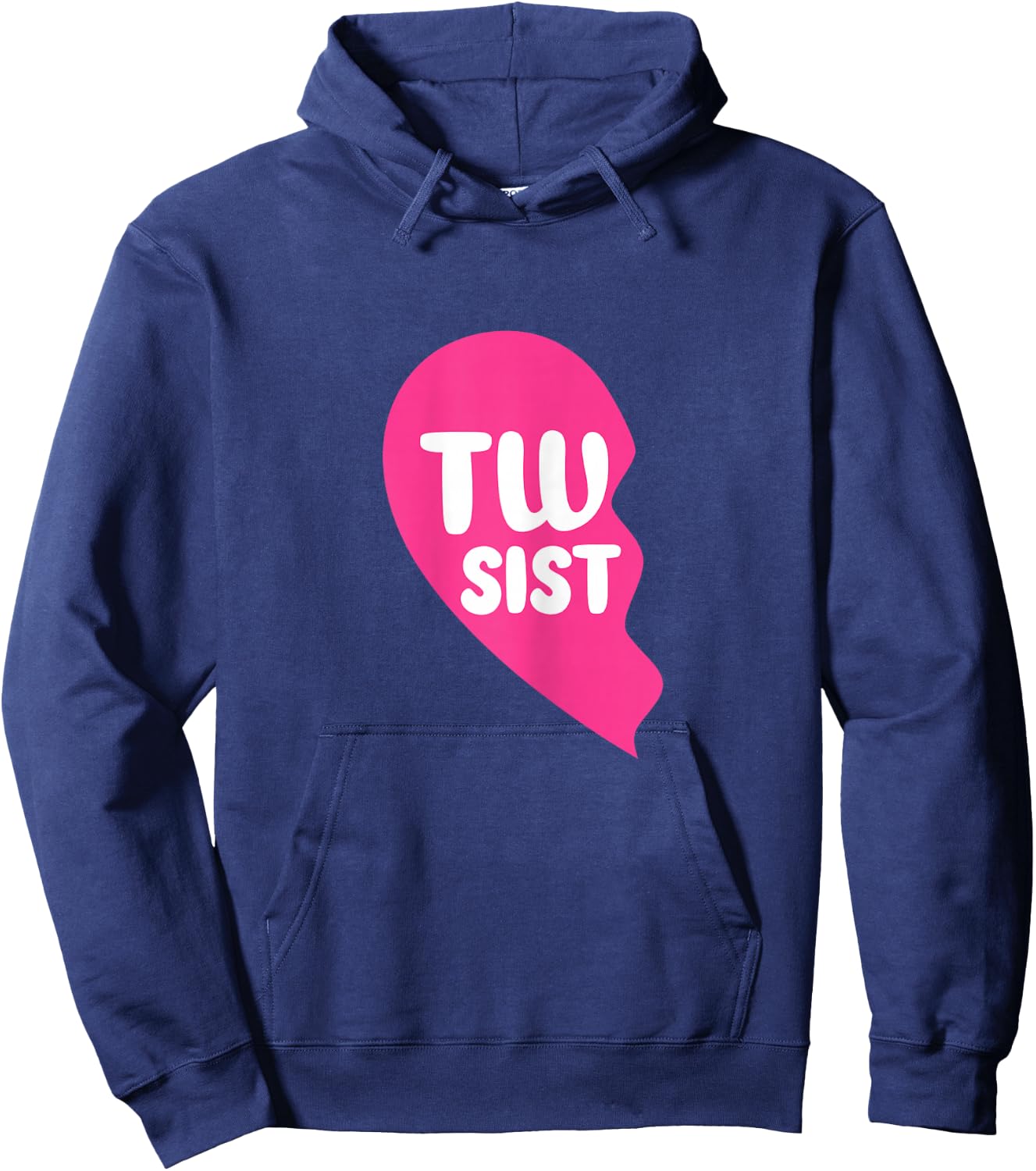Twin Sisters Half Heart Twins Sibling Matching Hoodie - Hoodie | Navy