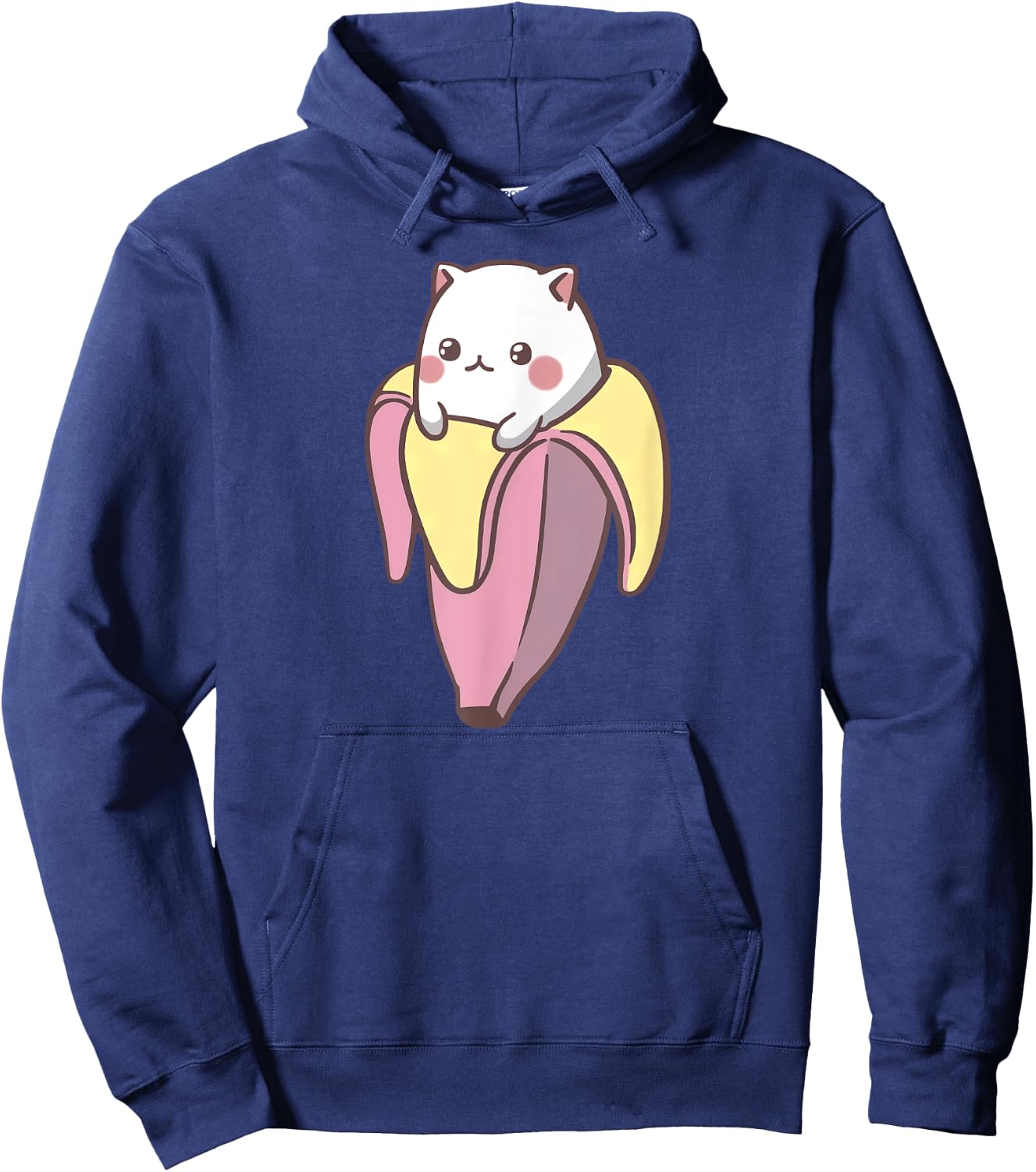 Banana Cat Funny Kawaii Bananya Gift Bday Men Women Girls Kids Hoodie - Hoodie | Navy