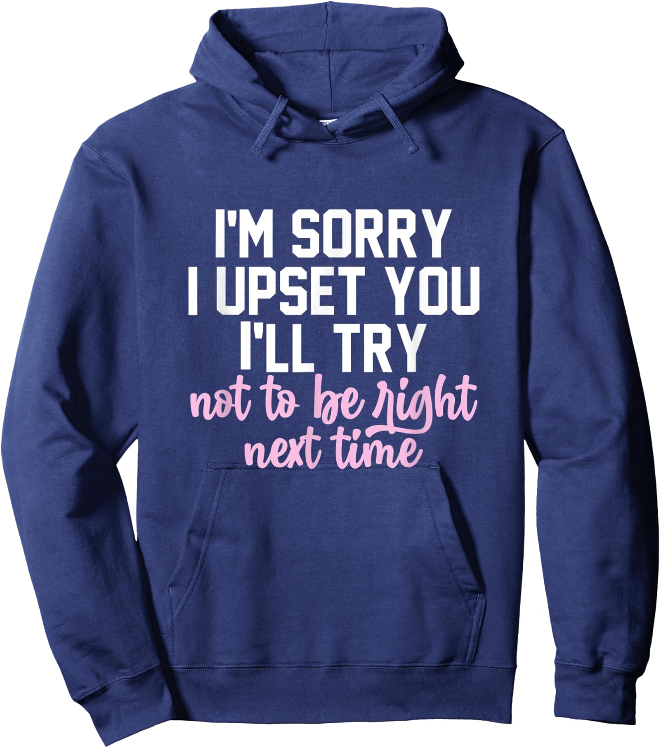 I'm Sorry I Upset You I'll Try Not To Be Right Next Time Hoodie - Hoodie | Navy