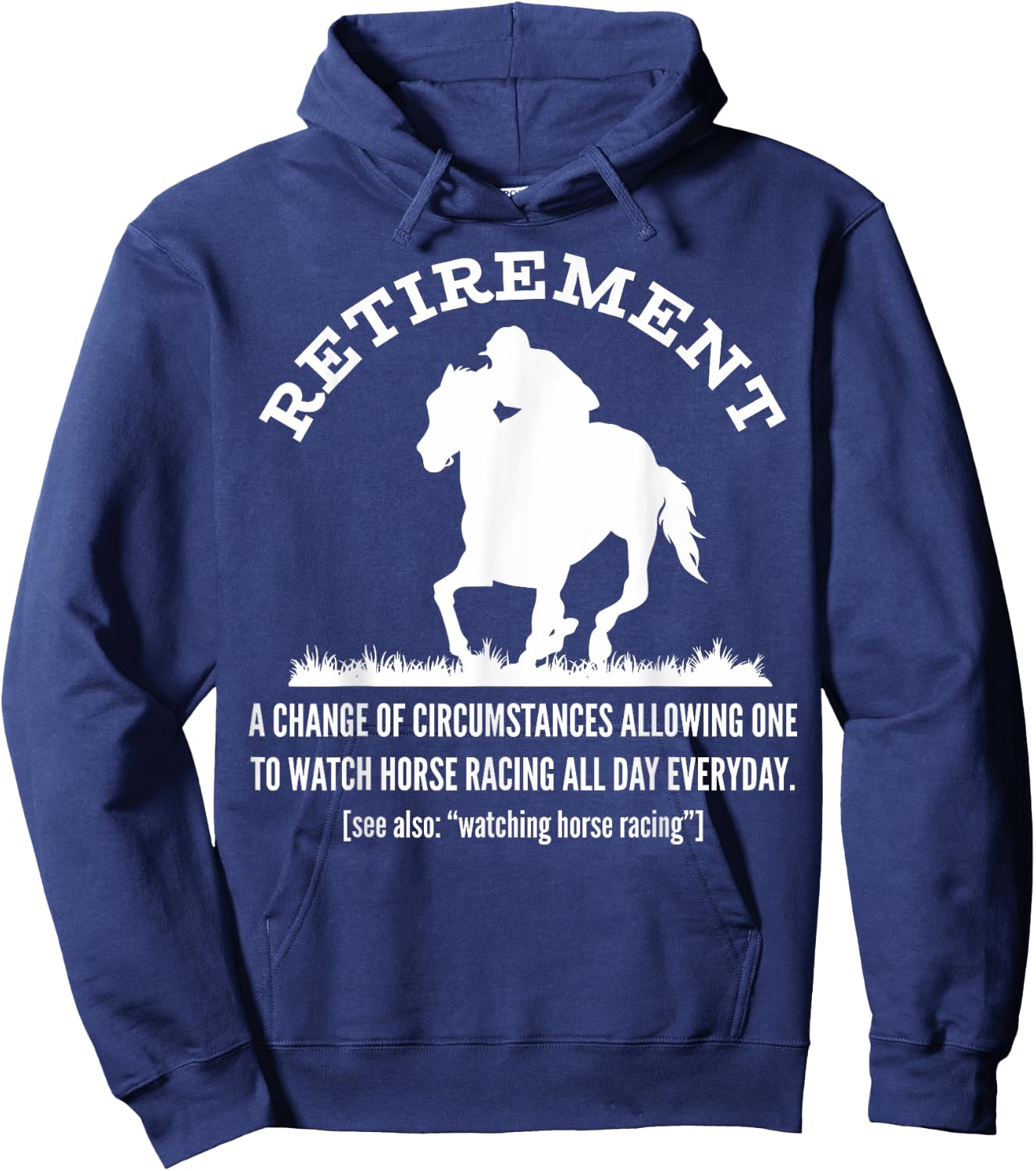 Funny Horse Racing Retirement Vintage KY Derby Horse Hoodie - Hoodie | Navy