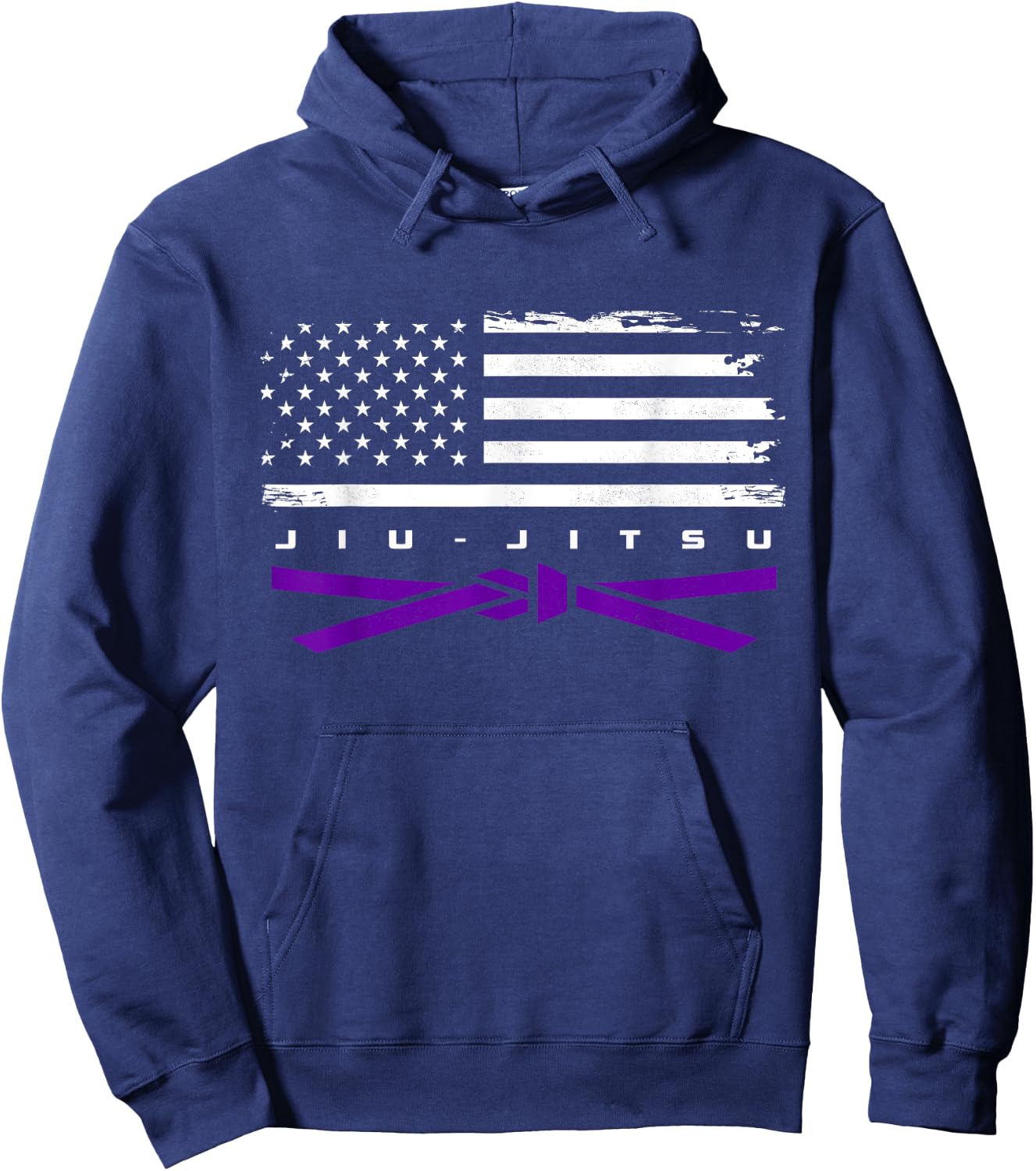 American Flag Jiu - Jitsu Apparel - Purple Belt Jiu Jitsu Hoodie - Hoodie | Navy