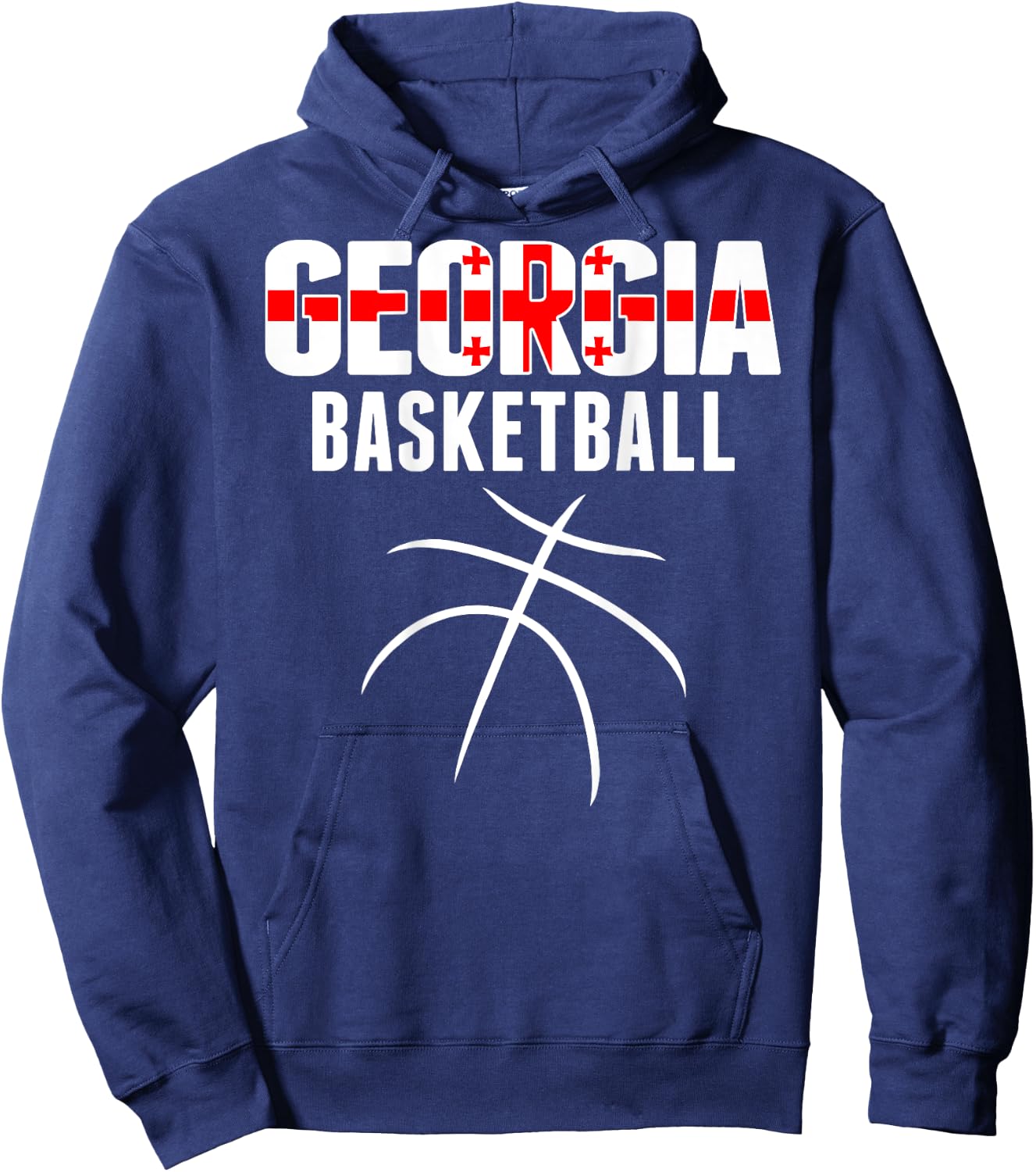 Georgia Basketball Fans Jersey - Georgian Flag Sport Lovers Hoodie - Hoodie | Navy
