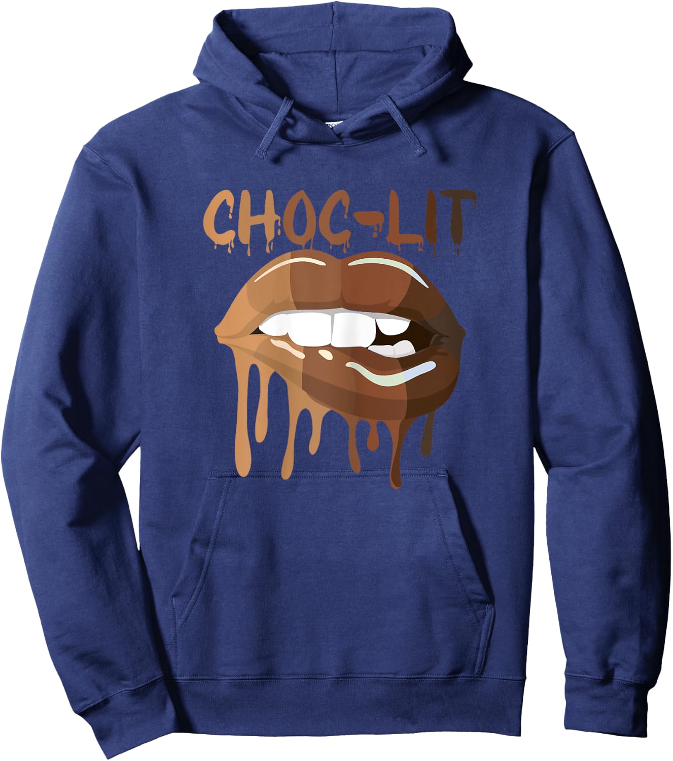 Cool Melanin Girl Lips Graphic , Black Girls Magic Style Hoodie - Hoodie | Navy