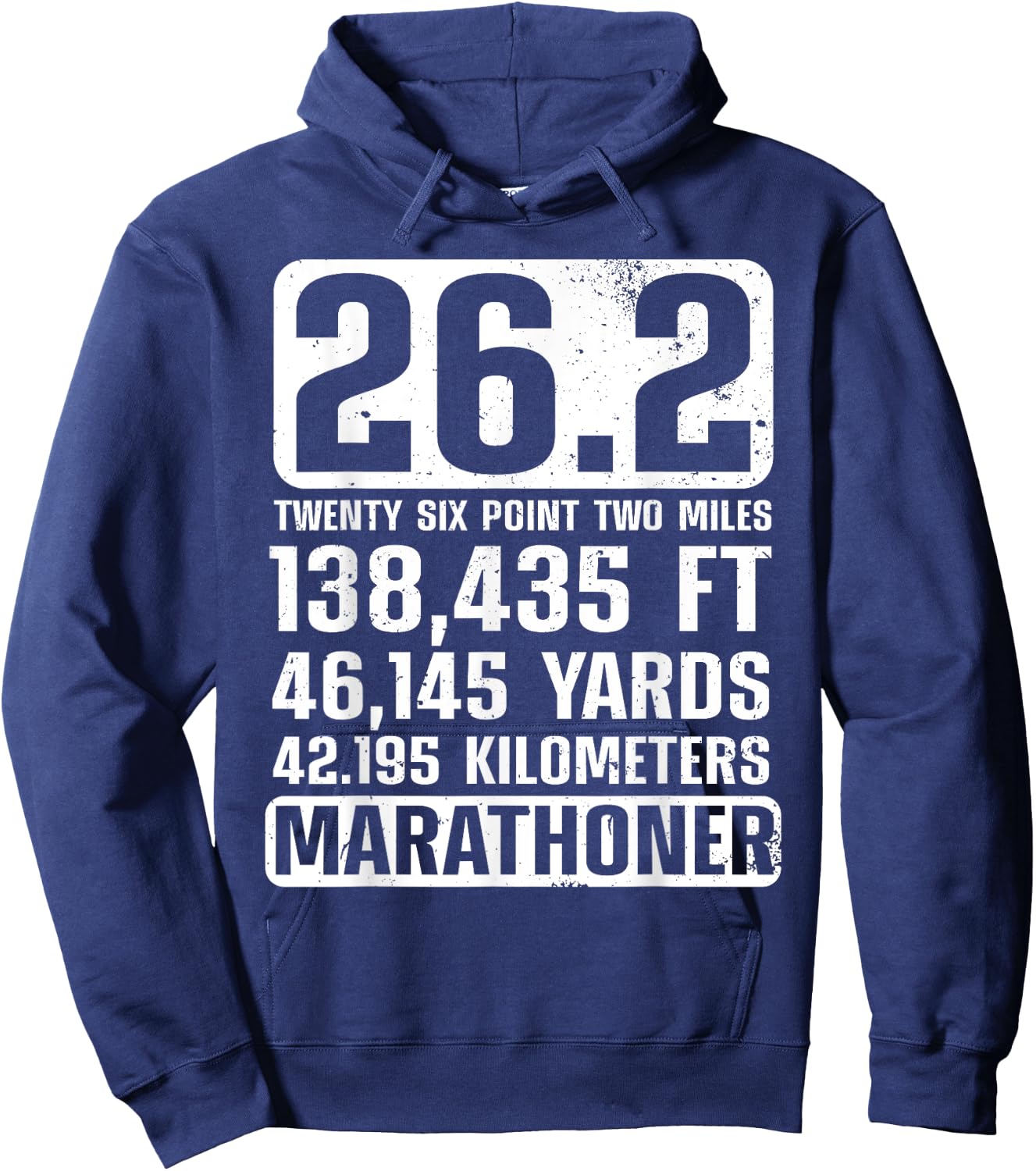 Cool Marathon Art Men Women Marathoner Running 26.2 Finisher Hoodie - Hoodie | Navy