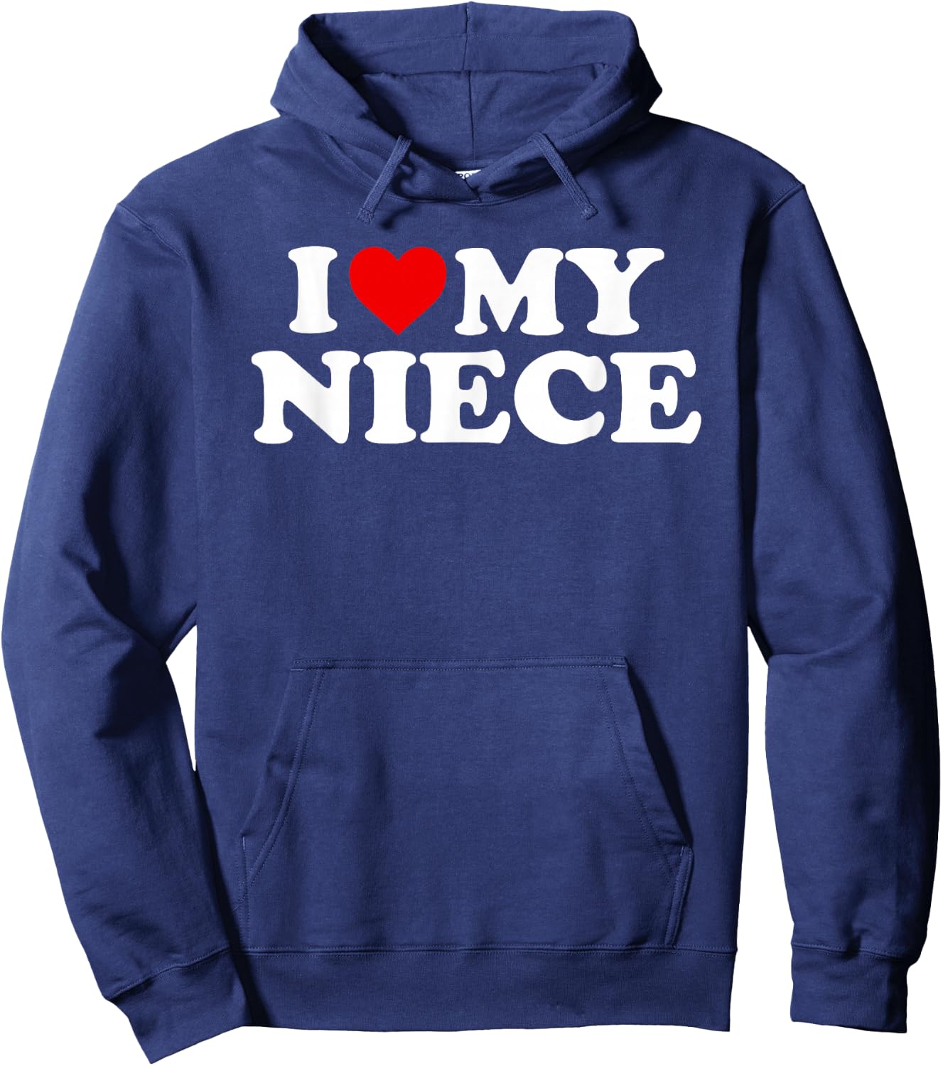 I Love My Niece - Red Heart Hoodie - Hoodie | Navy