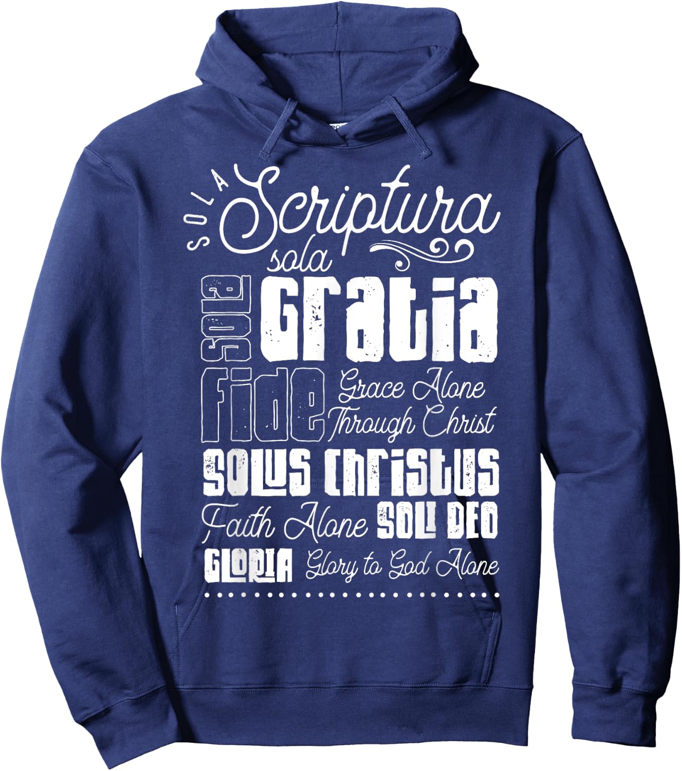 Sola Scriptura Protestant Christian Reformation 5 Solas Hoodie - Hoodie | Navy