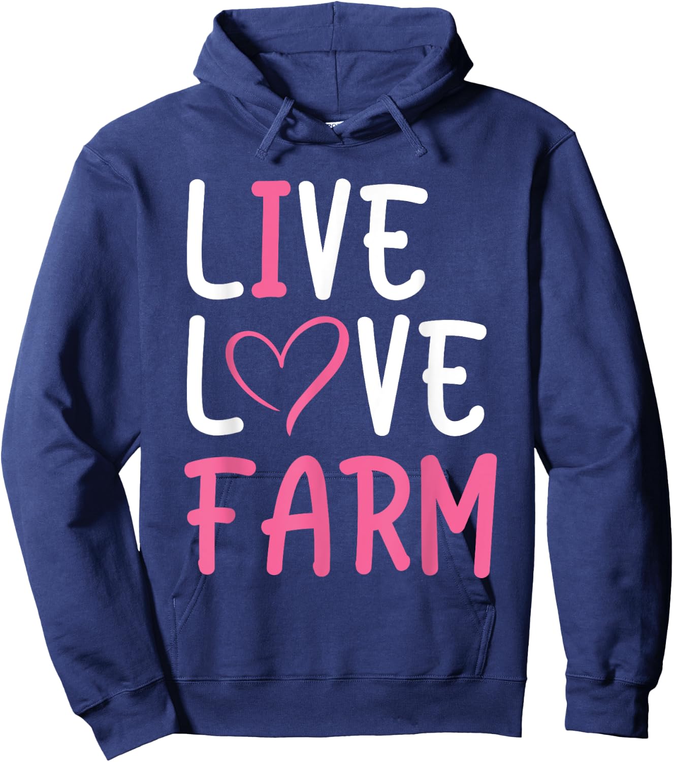 Funny Live Love Farm Lover Graphic Women and Girls Farmer Hoodie - Hoodie | Navy