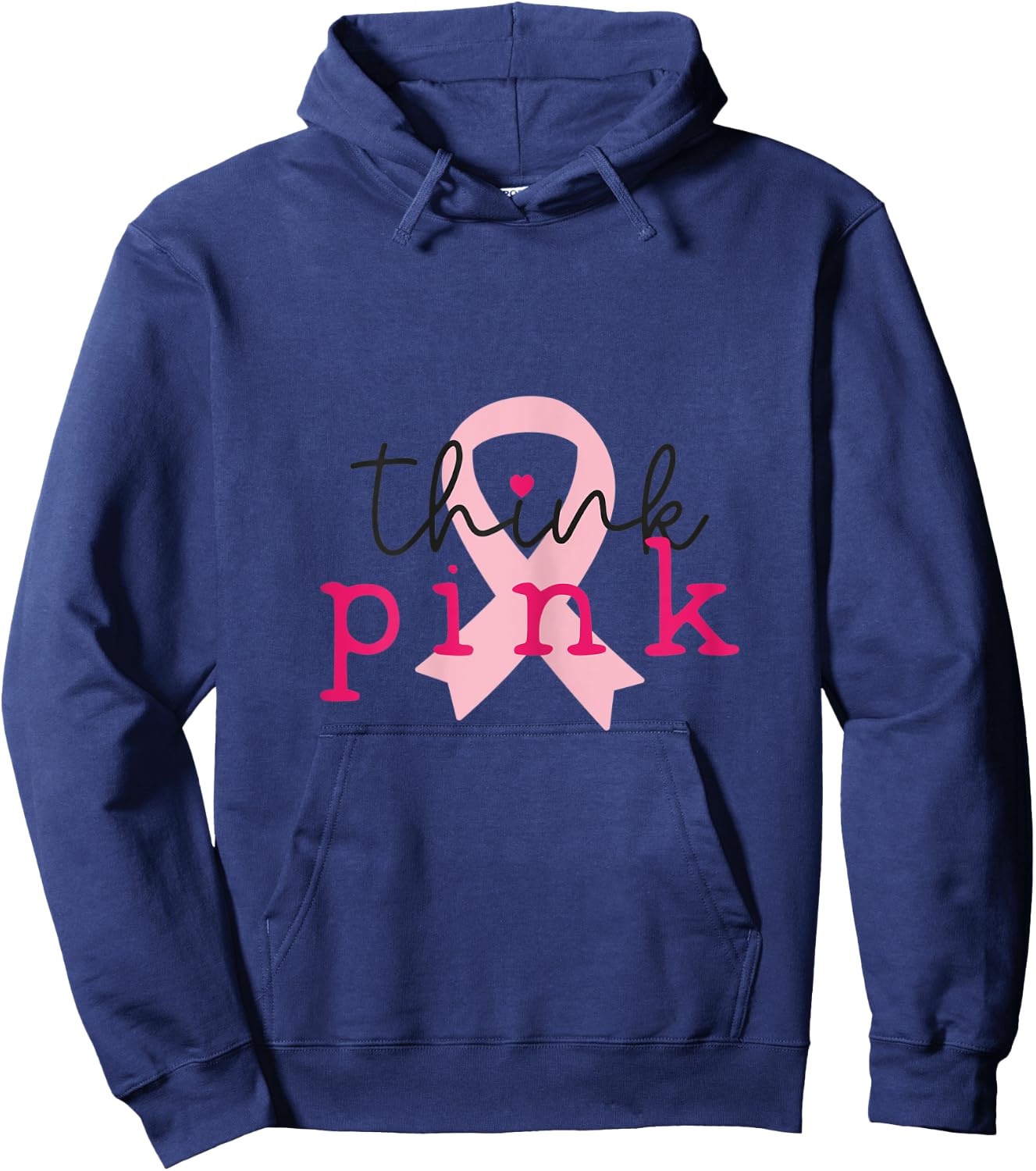 Think Pink October Breast Cancer Awareness Hoodie - Hoodie | Navy