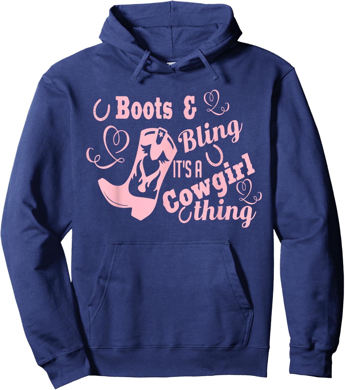 Princess Cowgirl Gift Girls Cowboy Boots Horse Lover Ladies Hoodie - Hoodie | Navy