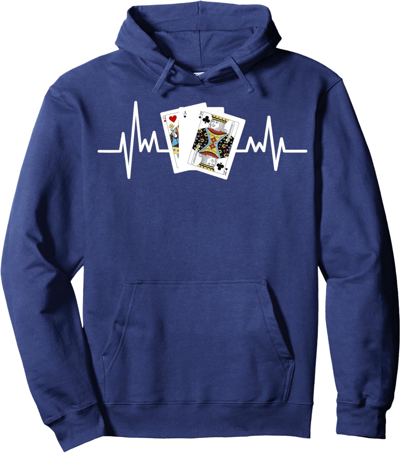 Pinochle Shirt Euchre Gifts Card Game Player Heartbeat Hoodie - Hoodie | Navy