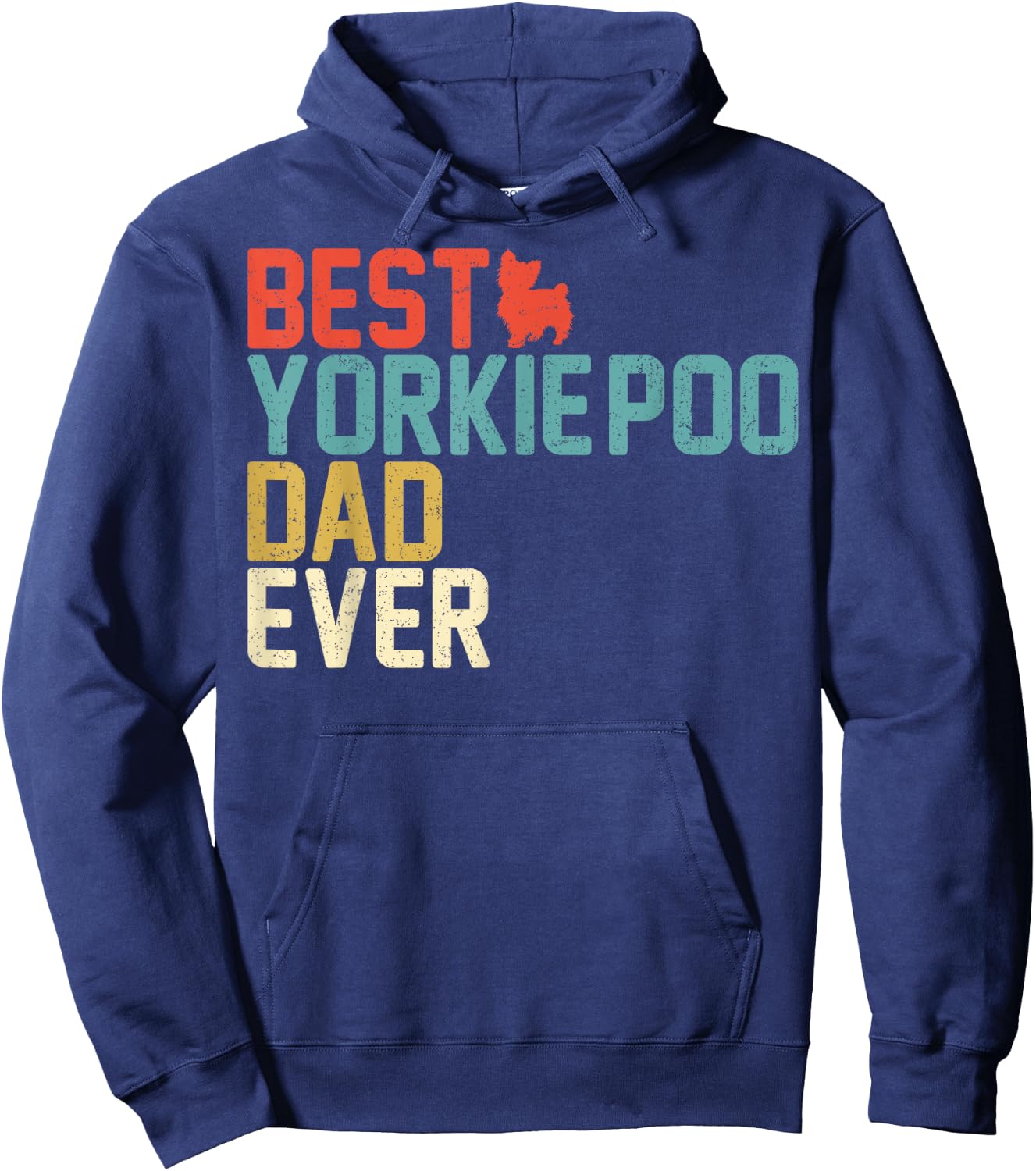 Best YORKIE-POO Dad Ever Vintage Retro Hoodie - Hoodie | Navy