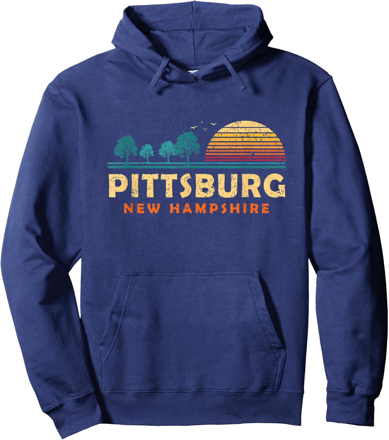 Evergreen Sunset Pittsburgh Forest New Hampshire Woods Hoodie - Hoodie | Navy