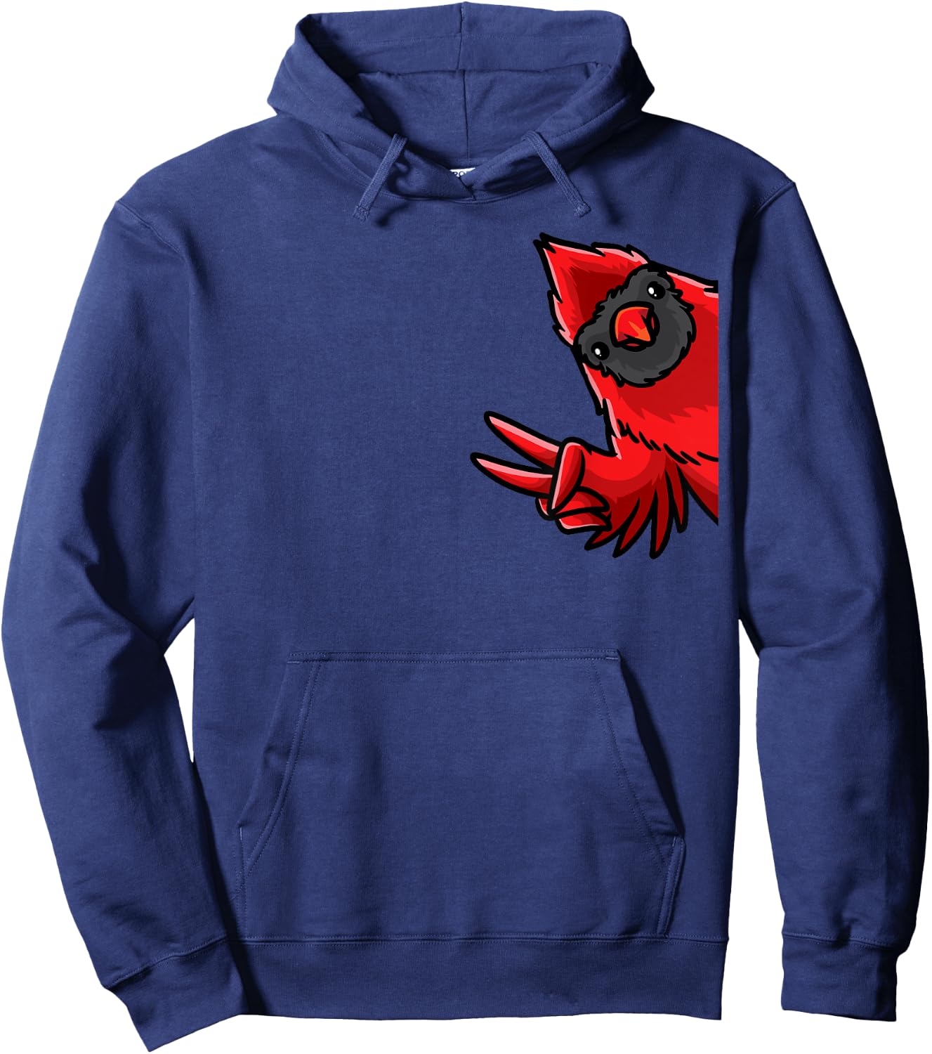 Northern Cardinal Bird Red Cardinal From Side Hoodie - Hoodie | Navy