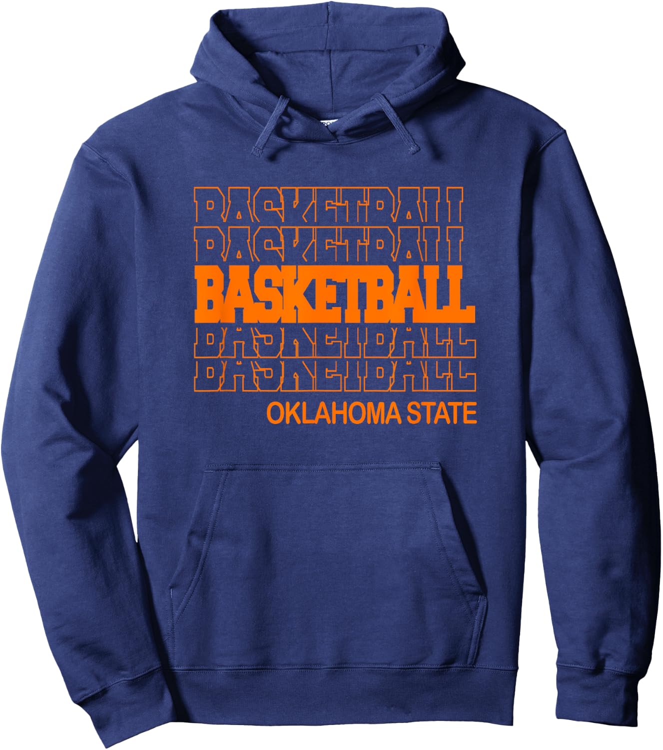 Basketball Oklahoma State in Modern Stacked Lettering Hoodie - Hoodie | Navy