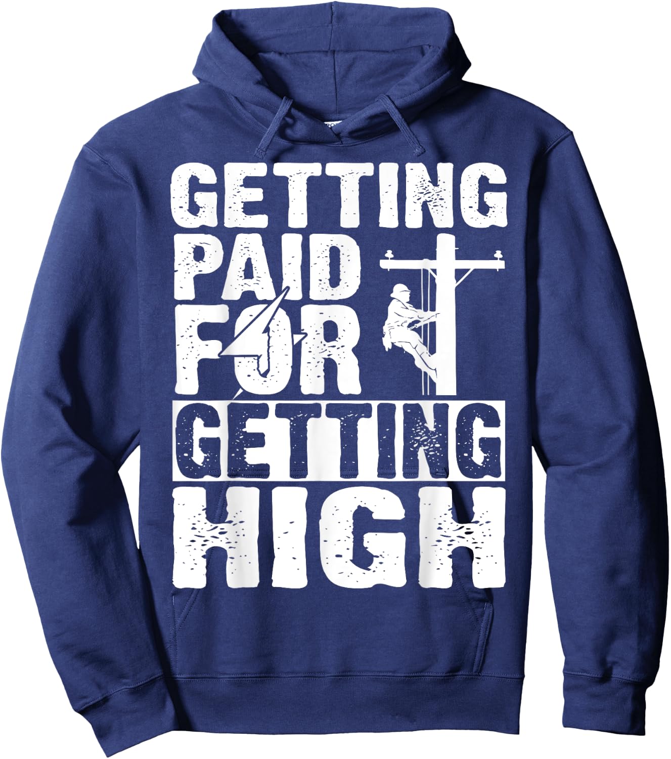 Funny Electrician Gift Electrical Power Lineman Men Boys Hoodie - Hoodie | Navy