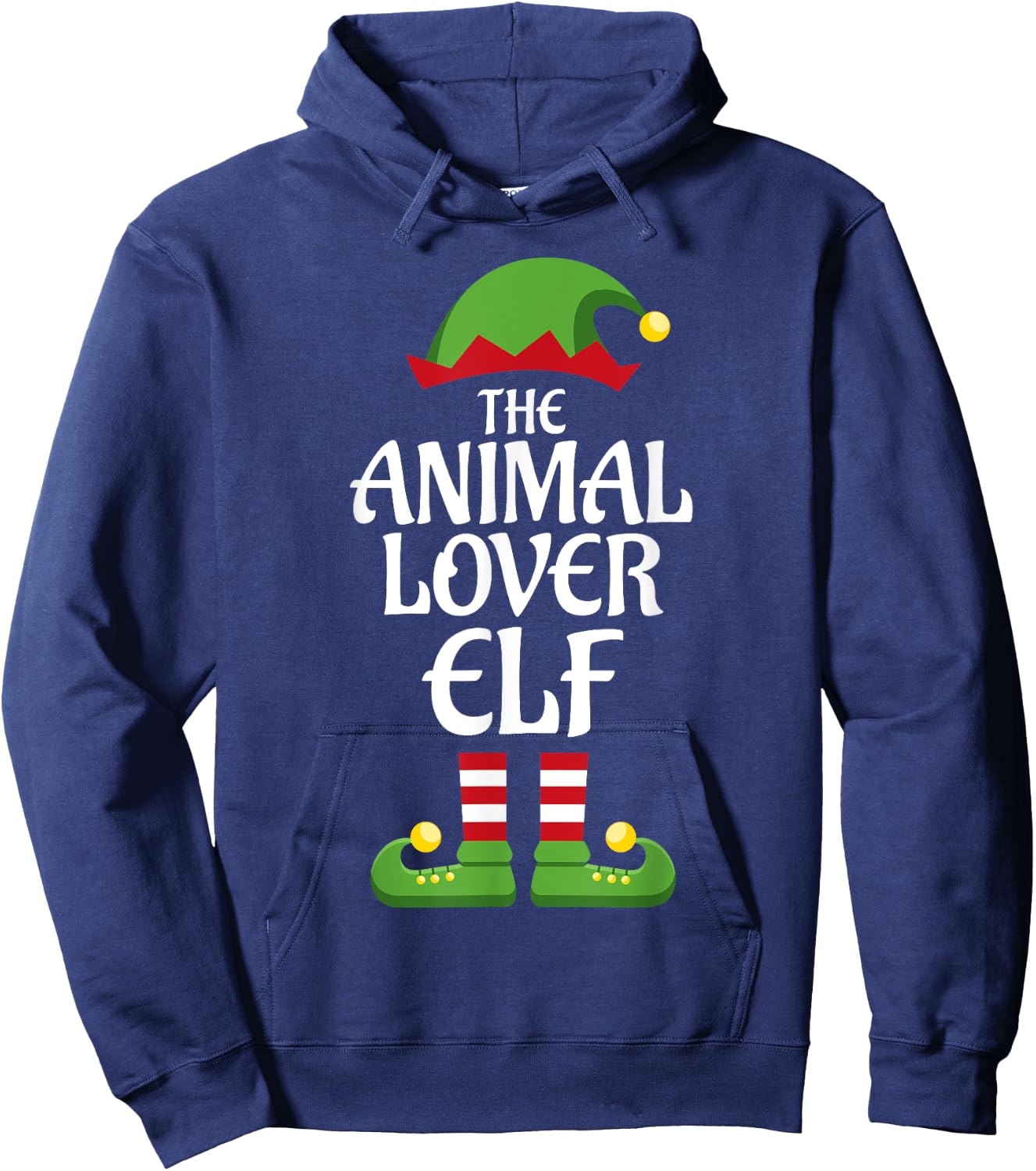 Animal Lover Elf Family Matching Group Christmas Hoodie - Hoodie | Navy