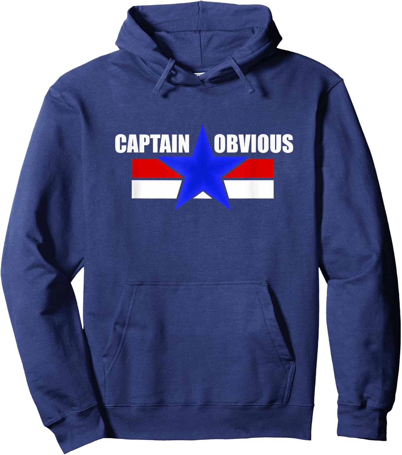 Captain Obvious Funny Sarcastic Graphic Novelty Hoodie - Hoodie | Navy