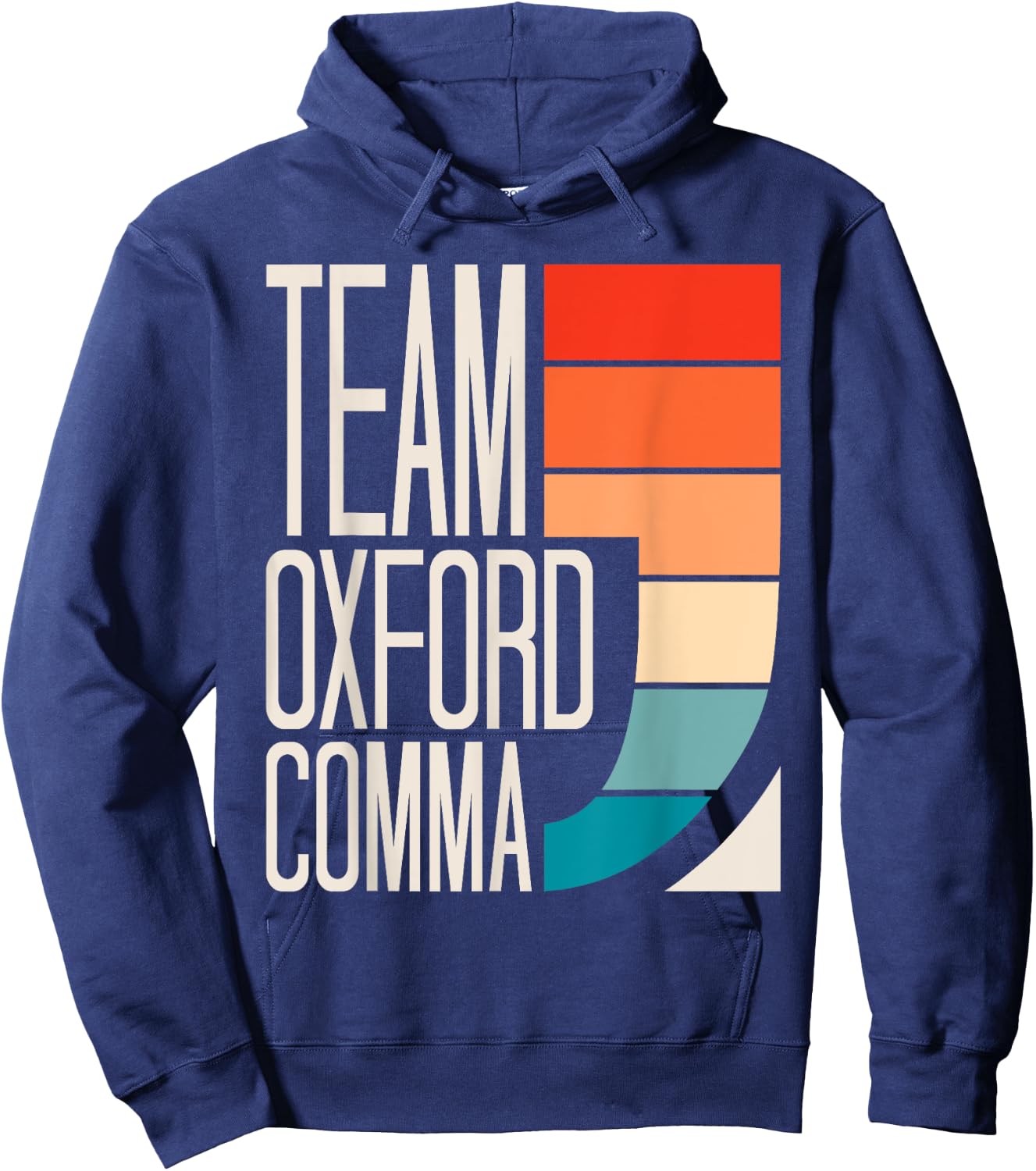 Team Oxford Comma Grammar Police English Teacher Grammarian Women Girls Kids Hoodie - Hoodie | Navy