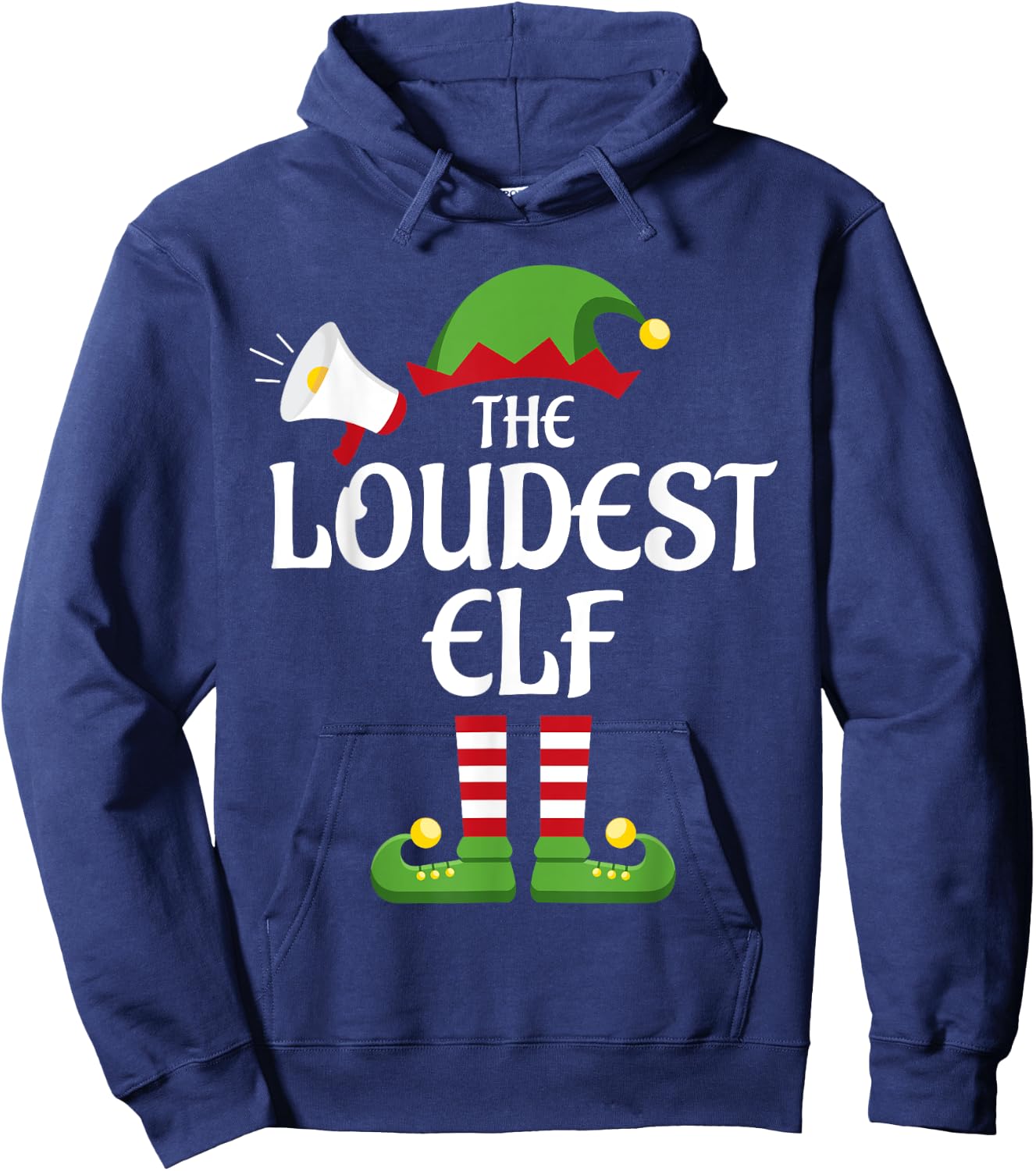 Loudest Elf Family Matching Group Christmas Hoodie - Hoodie | Navy