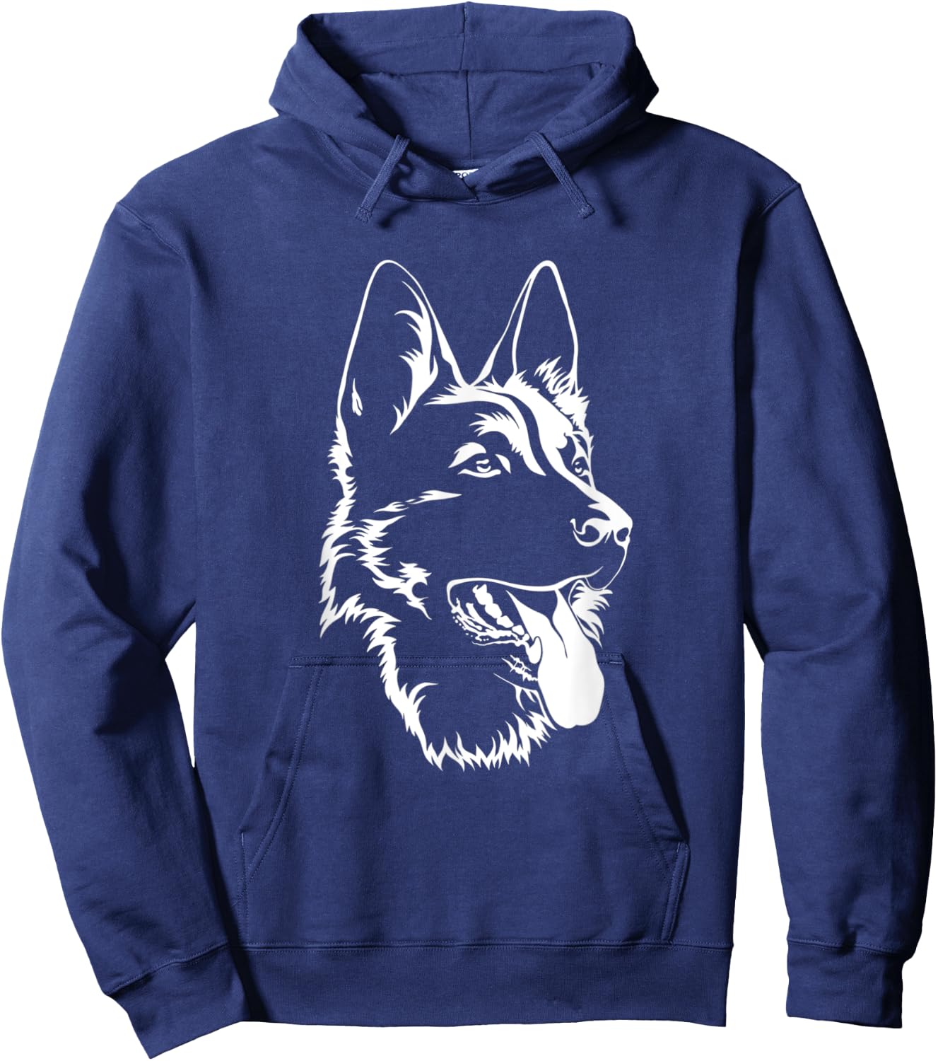 Dog Silhouette Sitting German Shepherd Hoodie - Hoodie | Navy