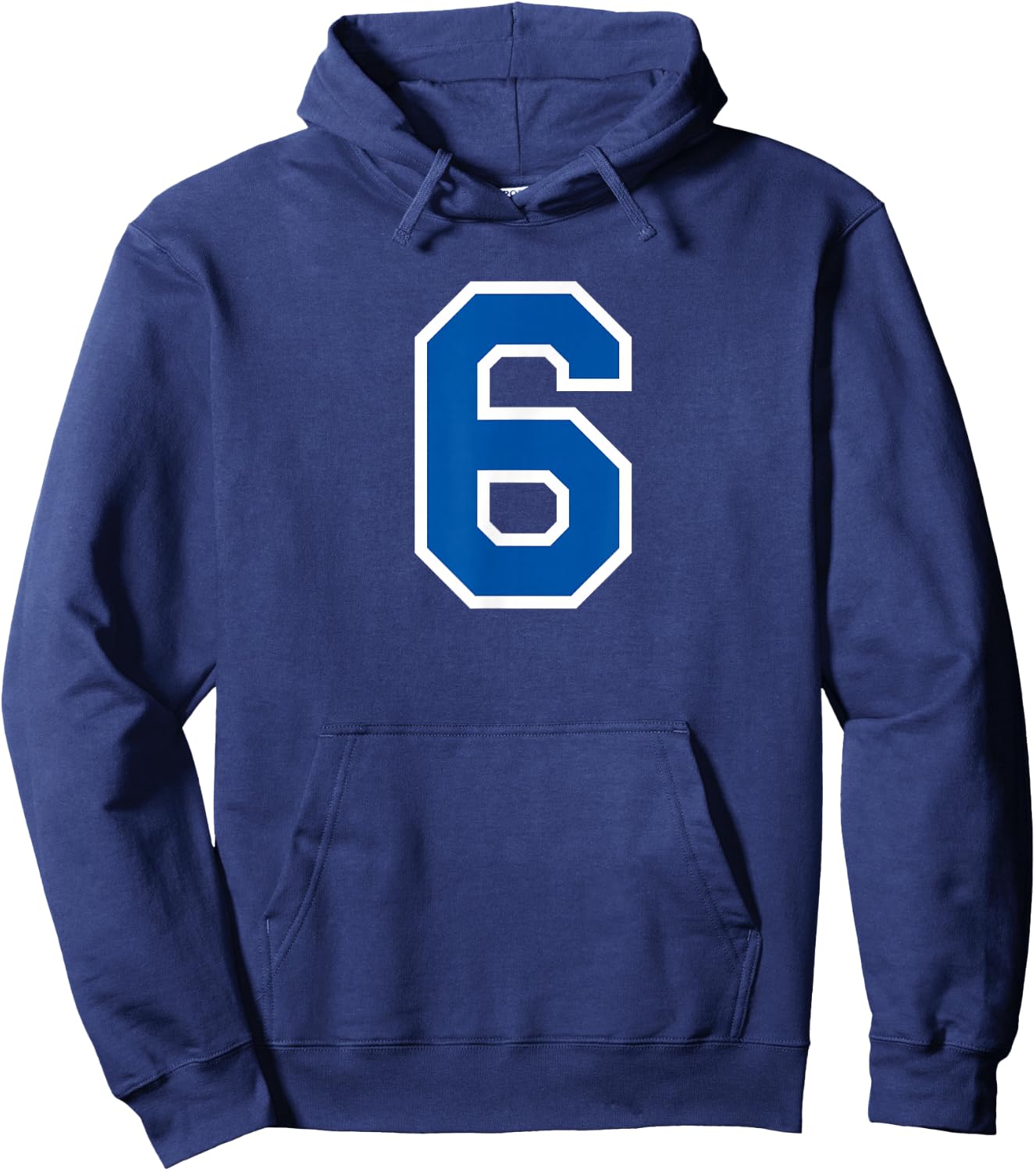 Blue Sports Team Number #6 Hoodie - Hoodie | Navy