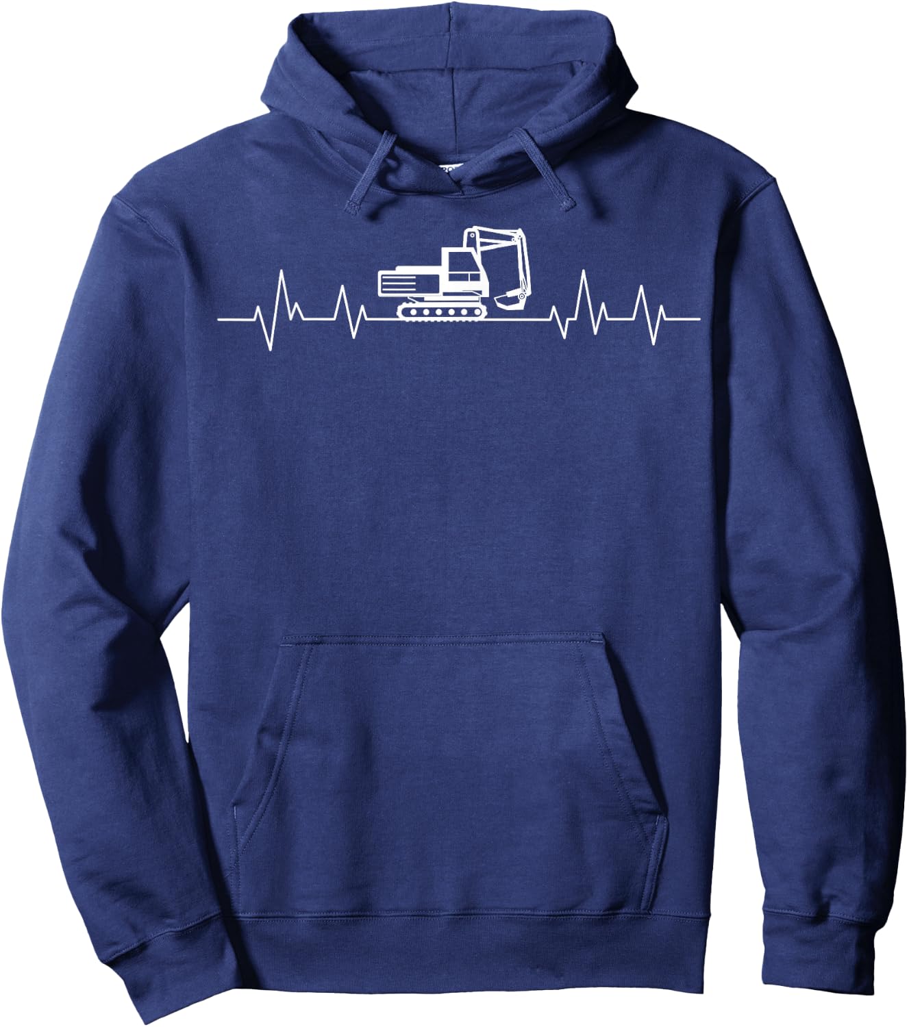 Cool Excavator Construction Worker -Adults Black Short Sleeve Small Hoodie - Hoodie | Navy
