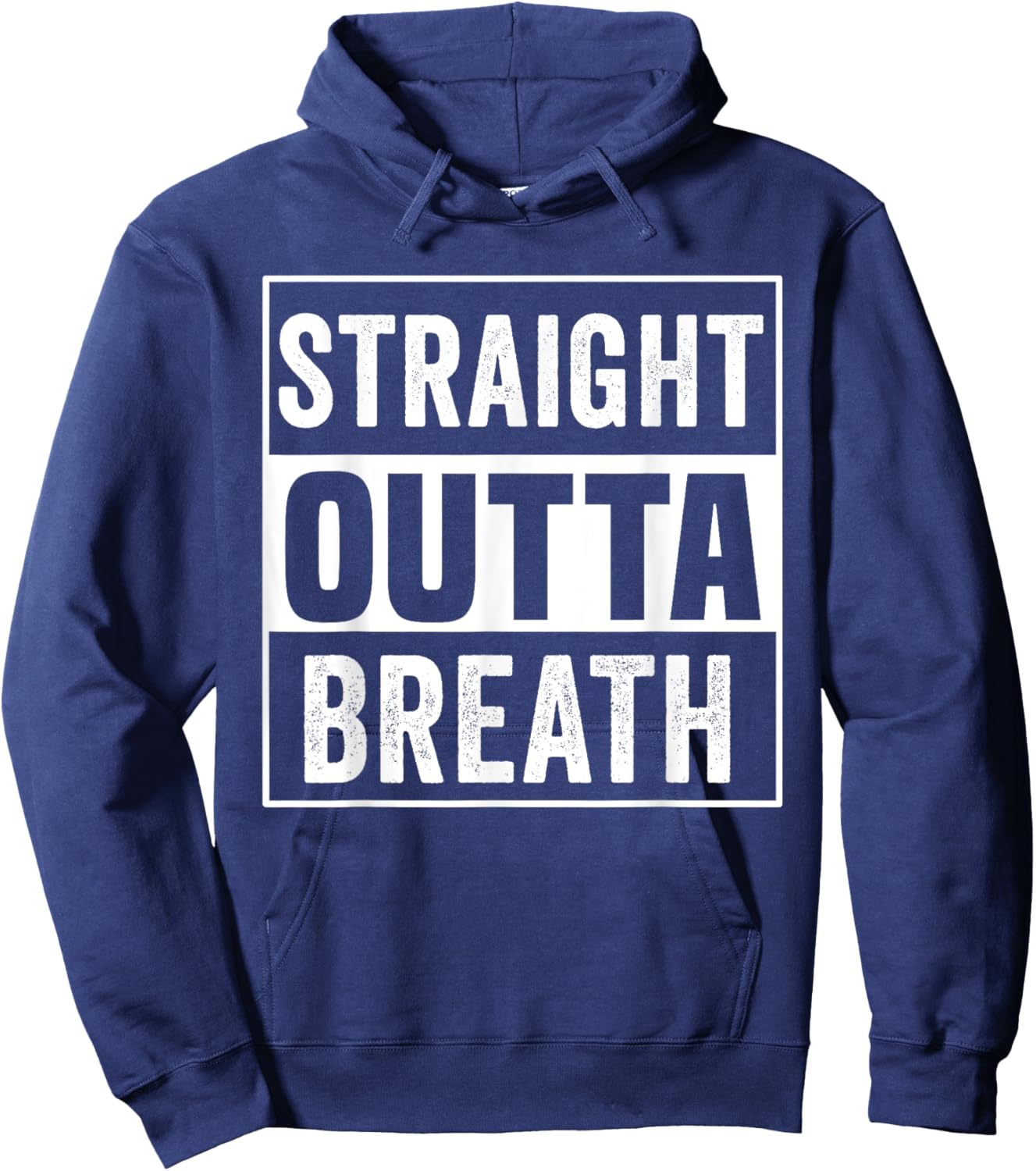 Straight Outta Breath Motivation exercise workout quotes gym Hoodie - Hoodie | Navy
