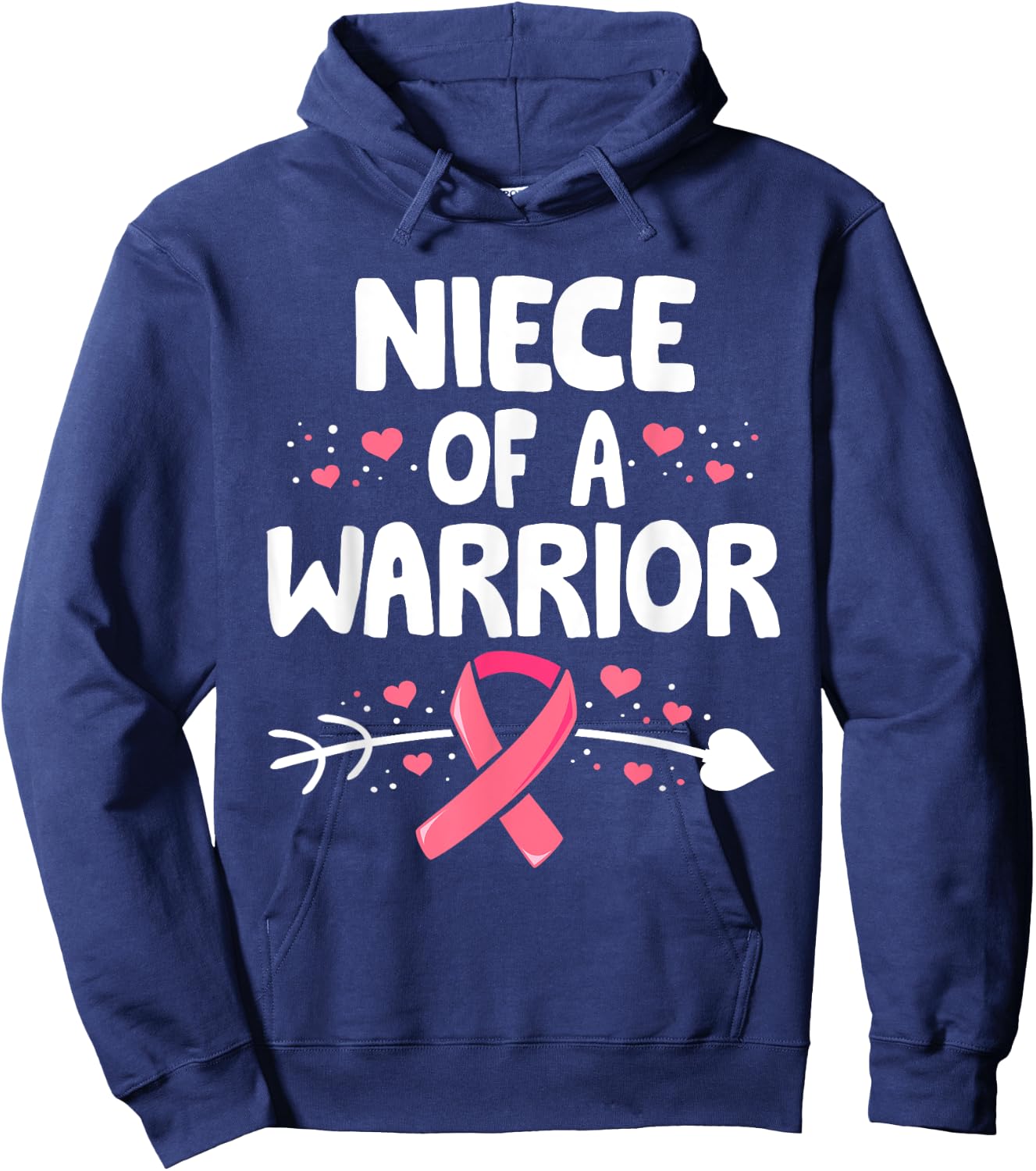 Breast Cancer aunt Shirt, Family Support Squad Hoodie - Hoodie | Navy