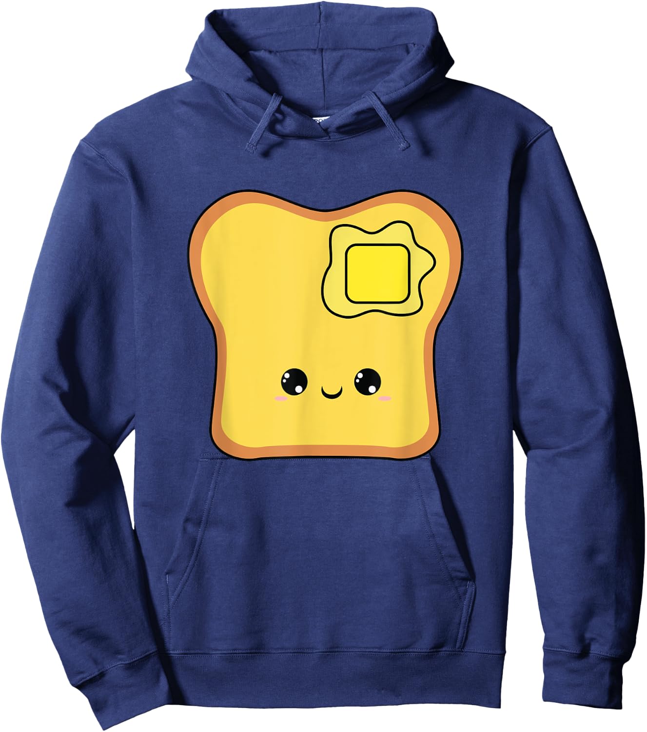 Toast - Butter - Melting - Bread - Cute - Kawaii - Smile Hoodie - Hoodie | Navy