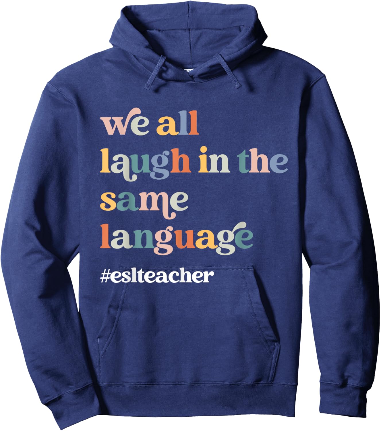 ESL Teacher ESOL Student Cute Retro Back to School First Day Hoodie - Hoodie | Navy