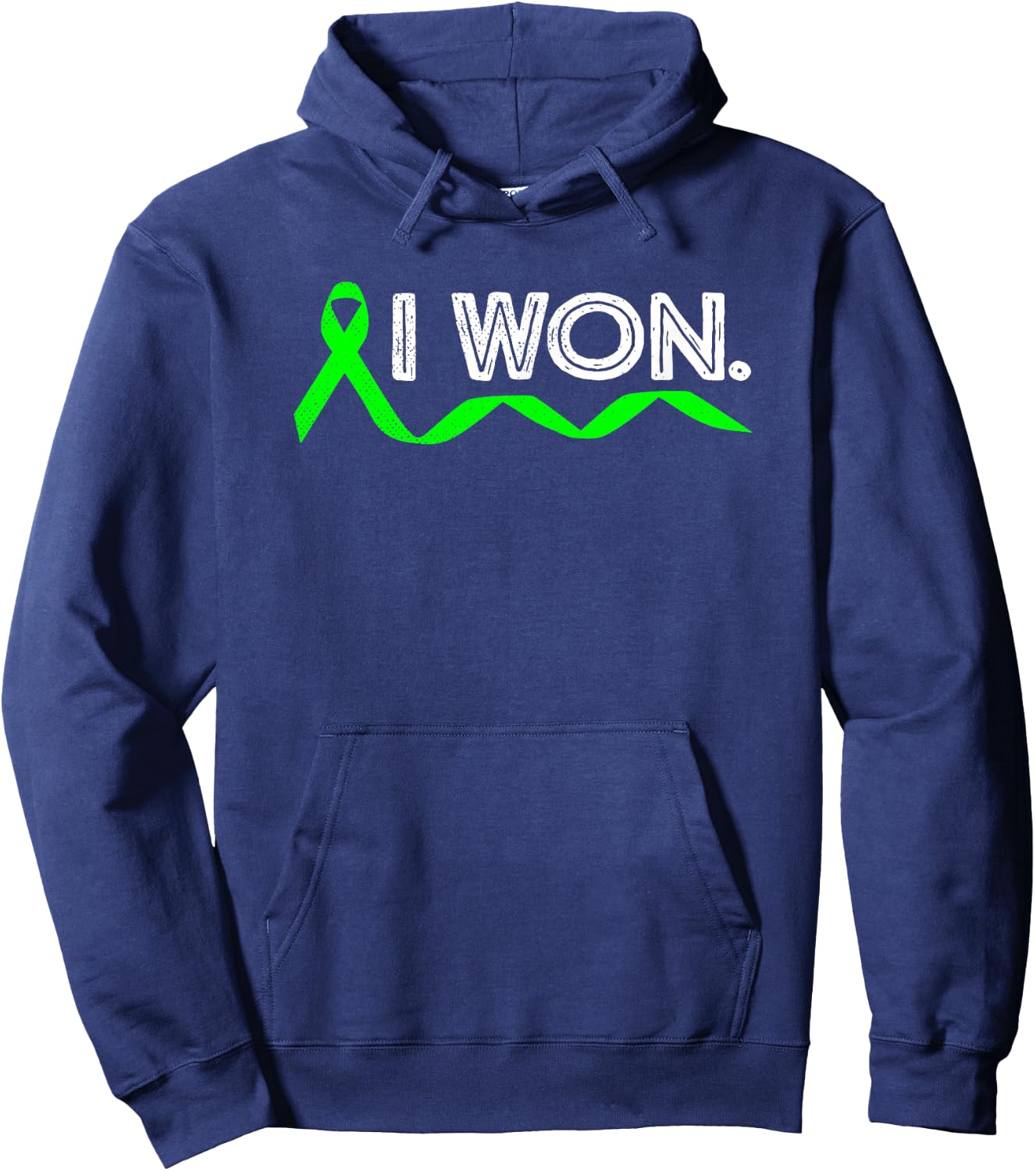 Lymphoma Cancer I Won Lime Green Ribbon Awareness Warrior Hoodie - Hoodie | Navy