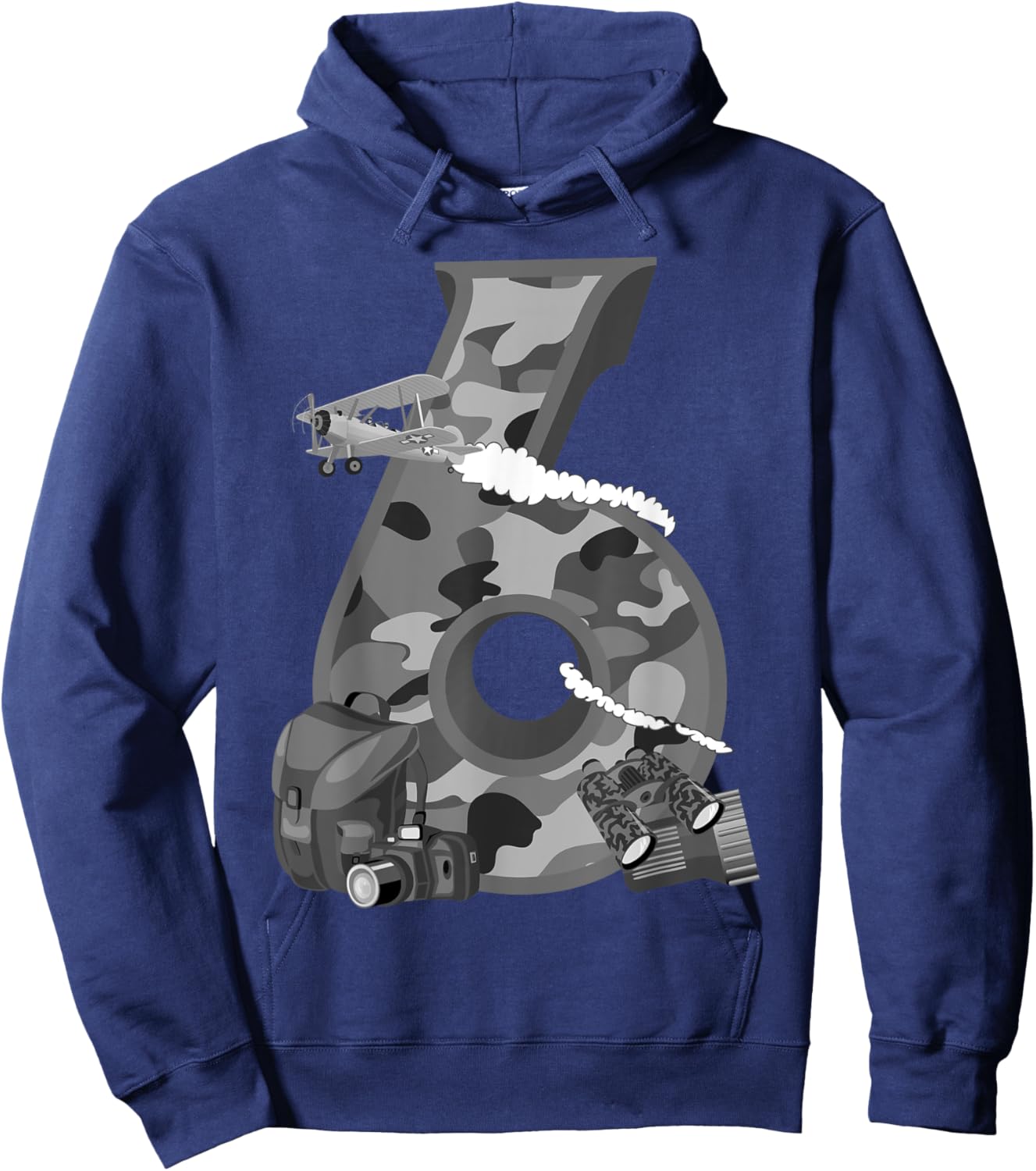 Funny Camouflage 6th Birthday Gift Boys Girls.Cool Army Hoodie - Hoodie | Navy